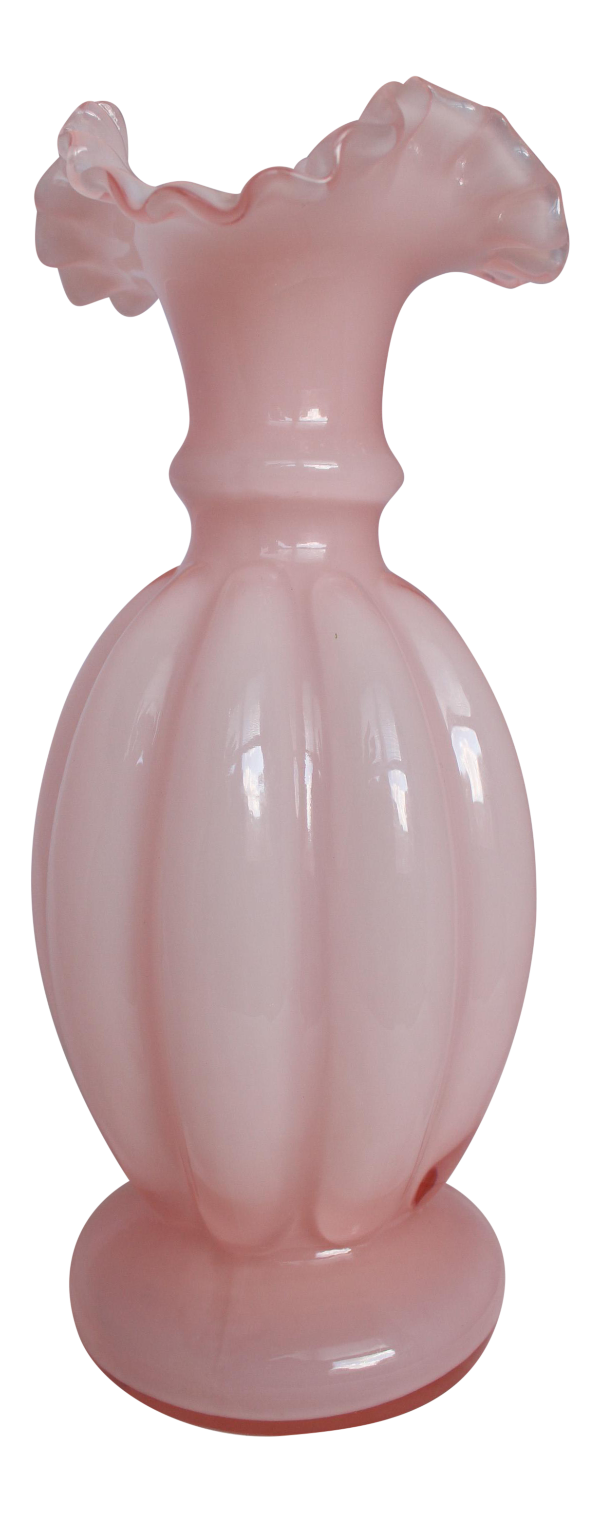 Antique Pretty in Pink Fluted Edge Glass Vase Chairish