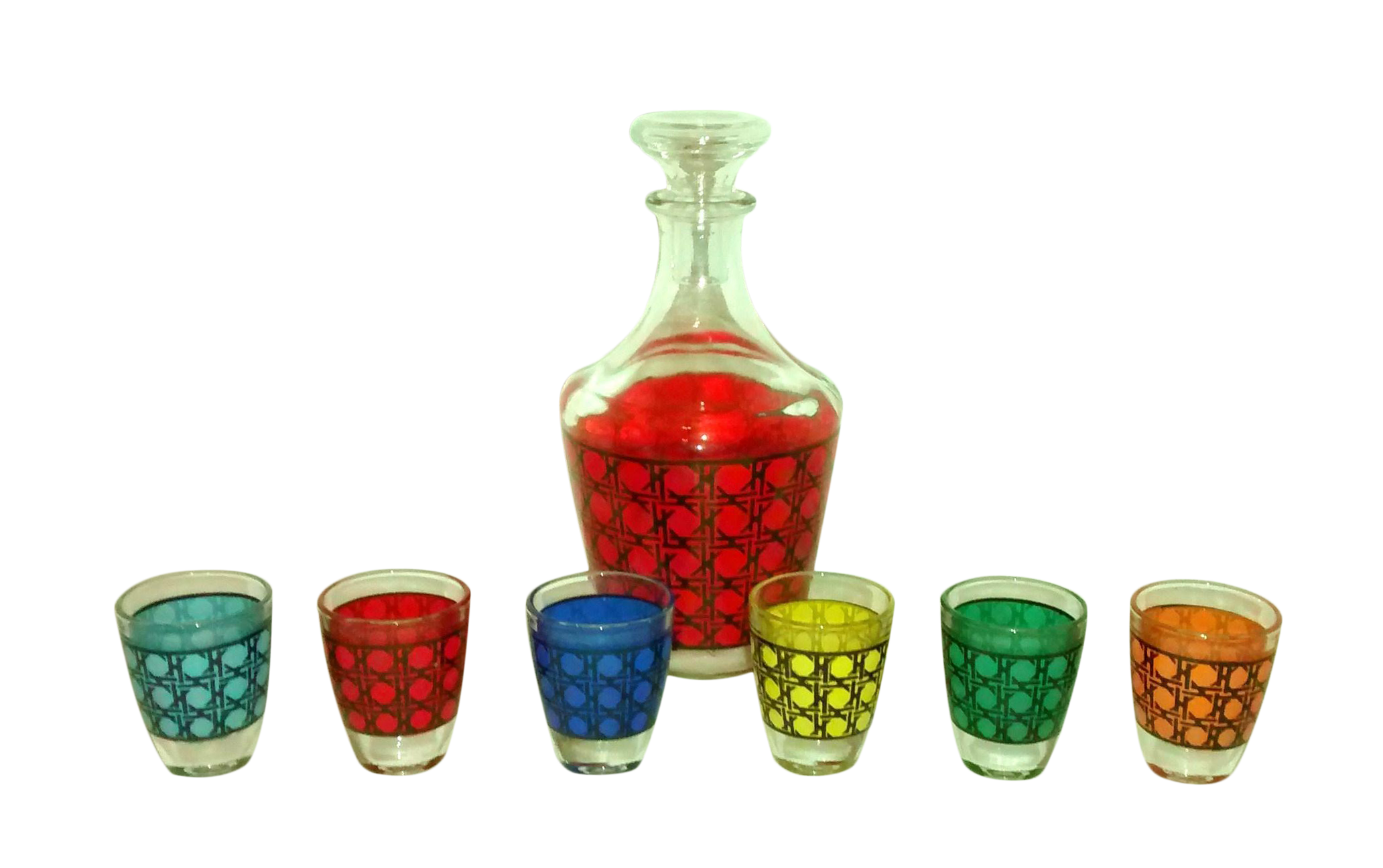 Vintage French Decanter & Shot Glasses Set Chairish