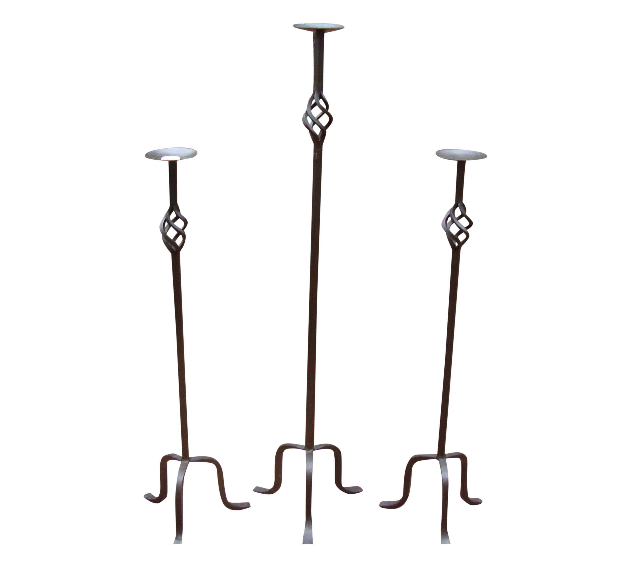 Impressive Wrought Iron Candle Holders Set of 3 Chairish