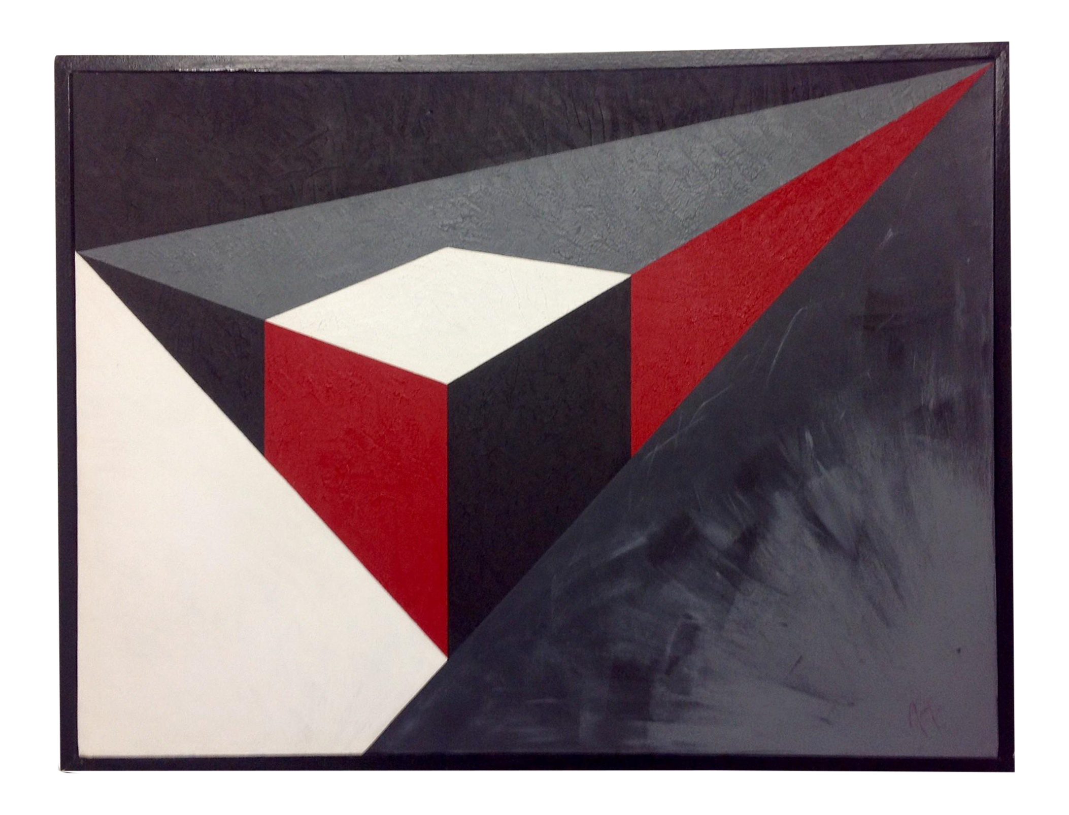 Abstract Geometric Acrylic Painting Chairish