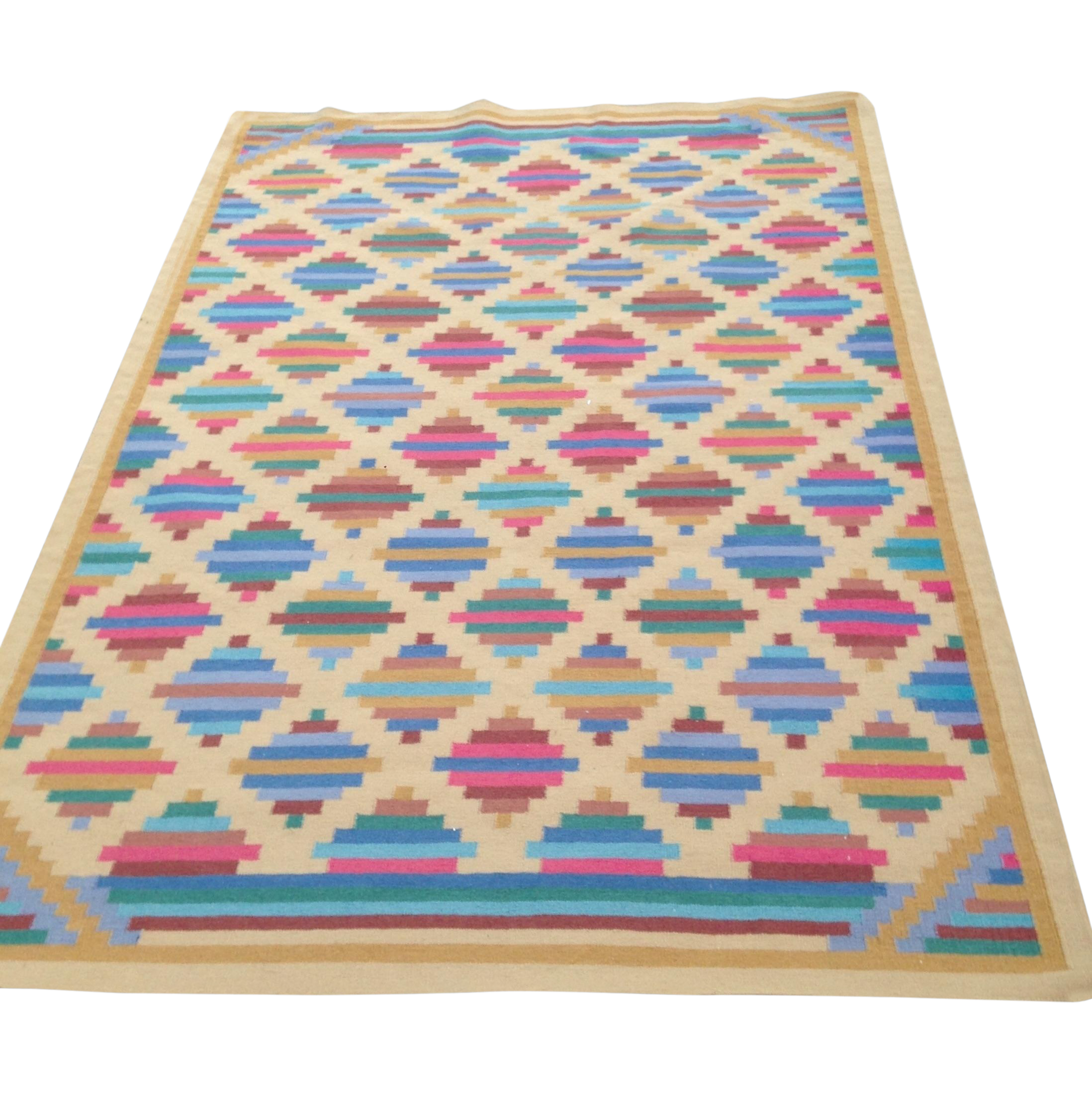 Flat Woven Wool Kilim Rug 6' x 9' Chairish