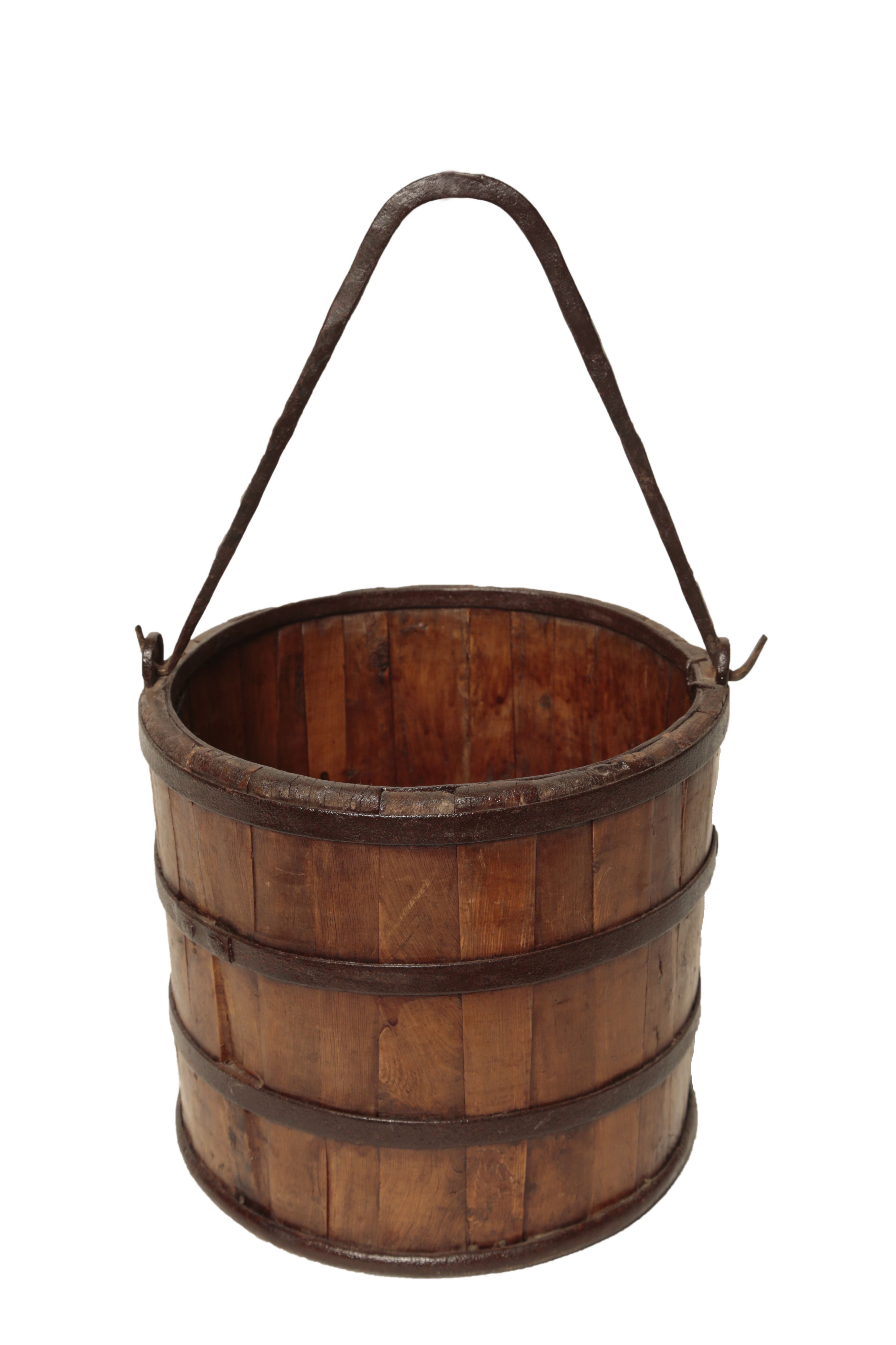 Antique Wood & Iron Bucket Chairish
