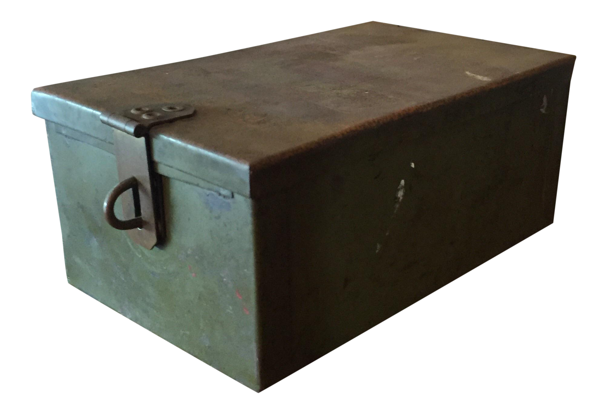 Industrial Green Metal Lock Box | Chairish