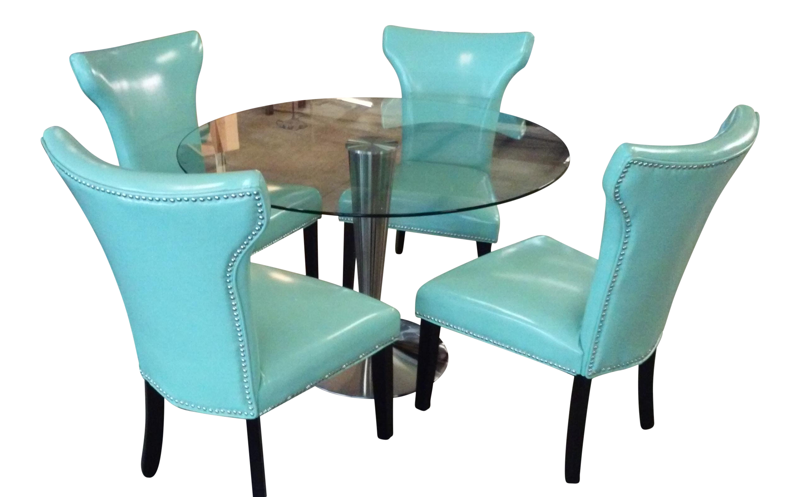 Retro Turquoise Dining Set with Nailhead Trim Chairish