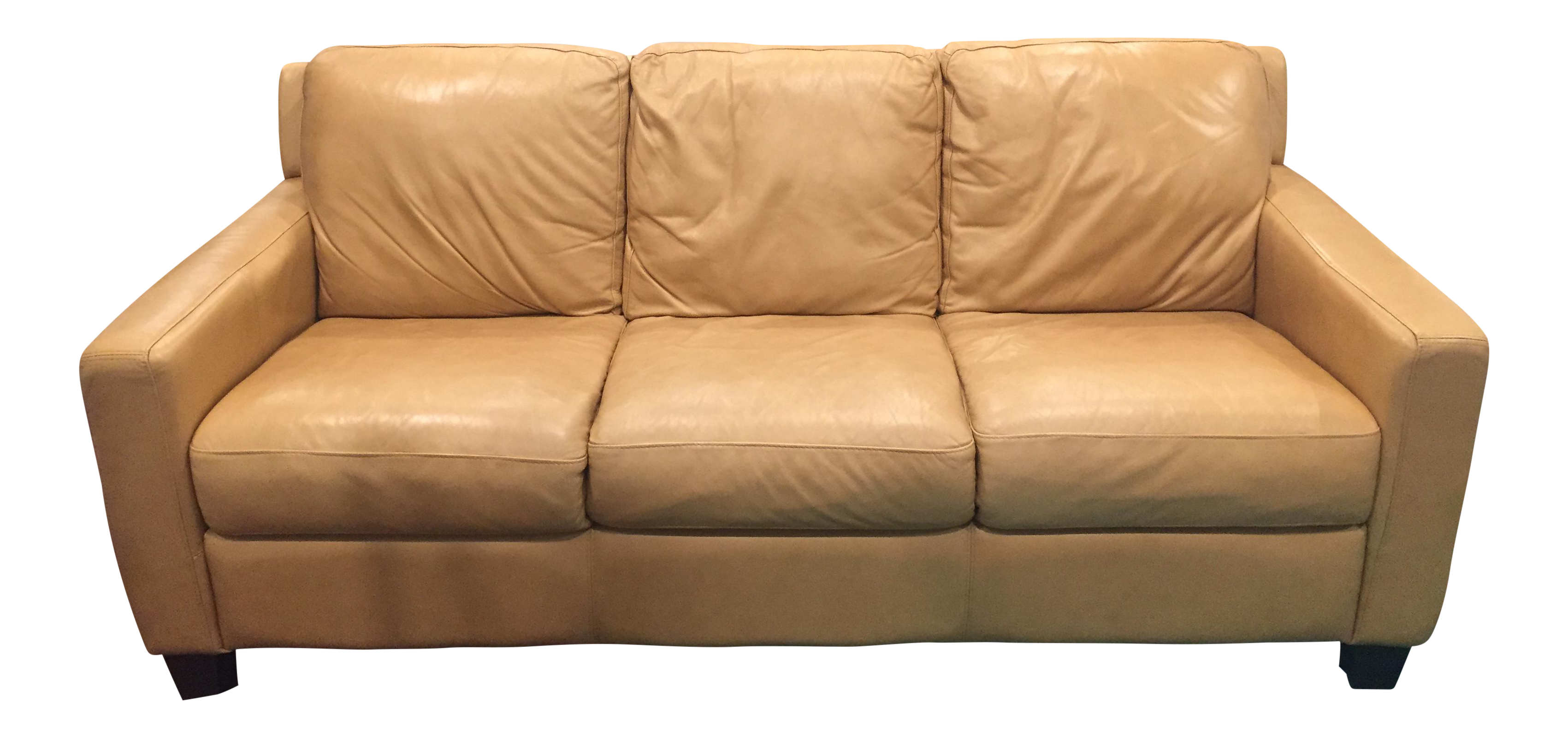 Divani Chateau d Ax Tan Italian Leather Sofa