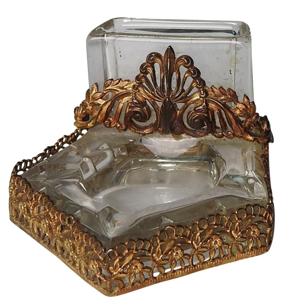 Glass Match Holder & Ashtray Chairish