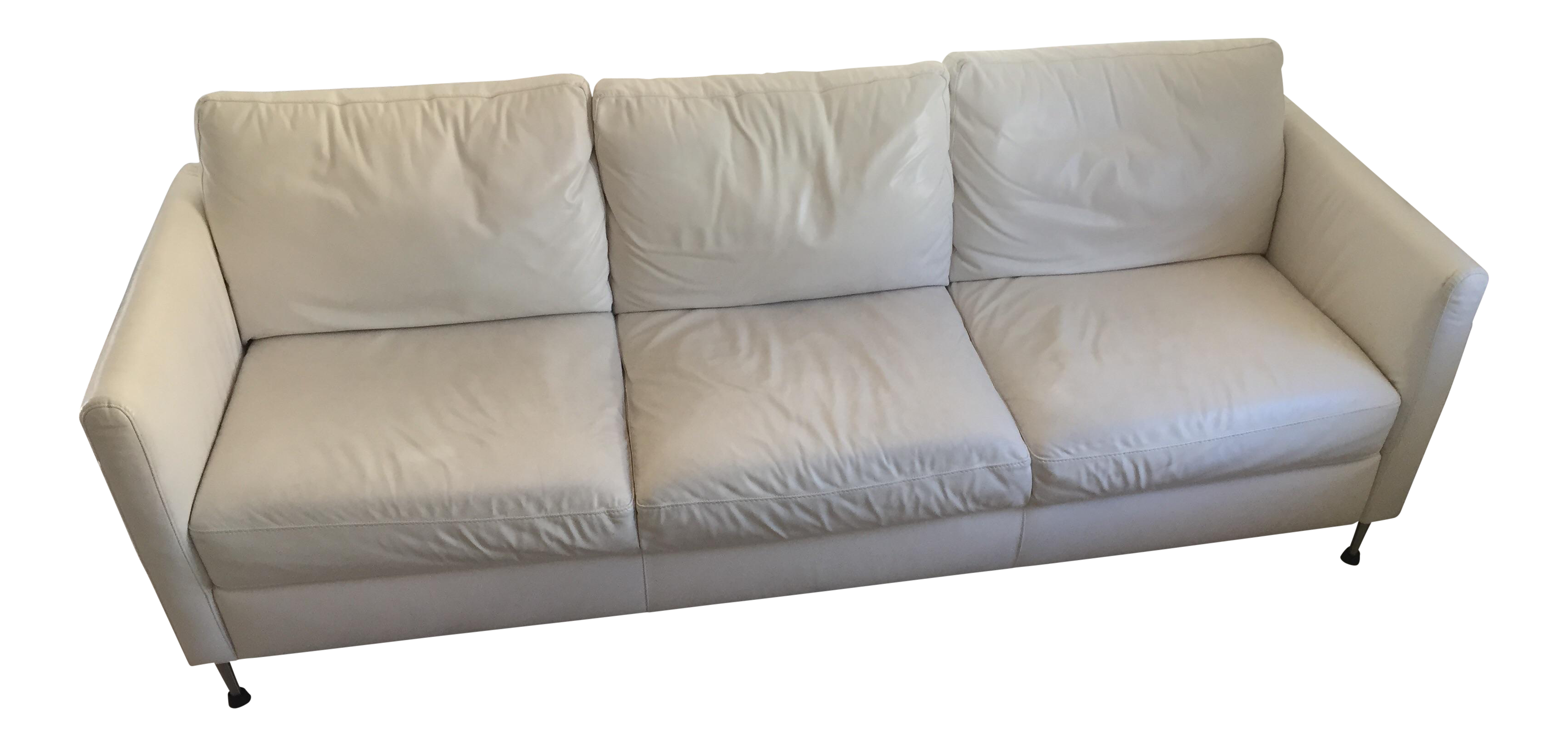 Macy s Contemporary White Leather Sofa