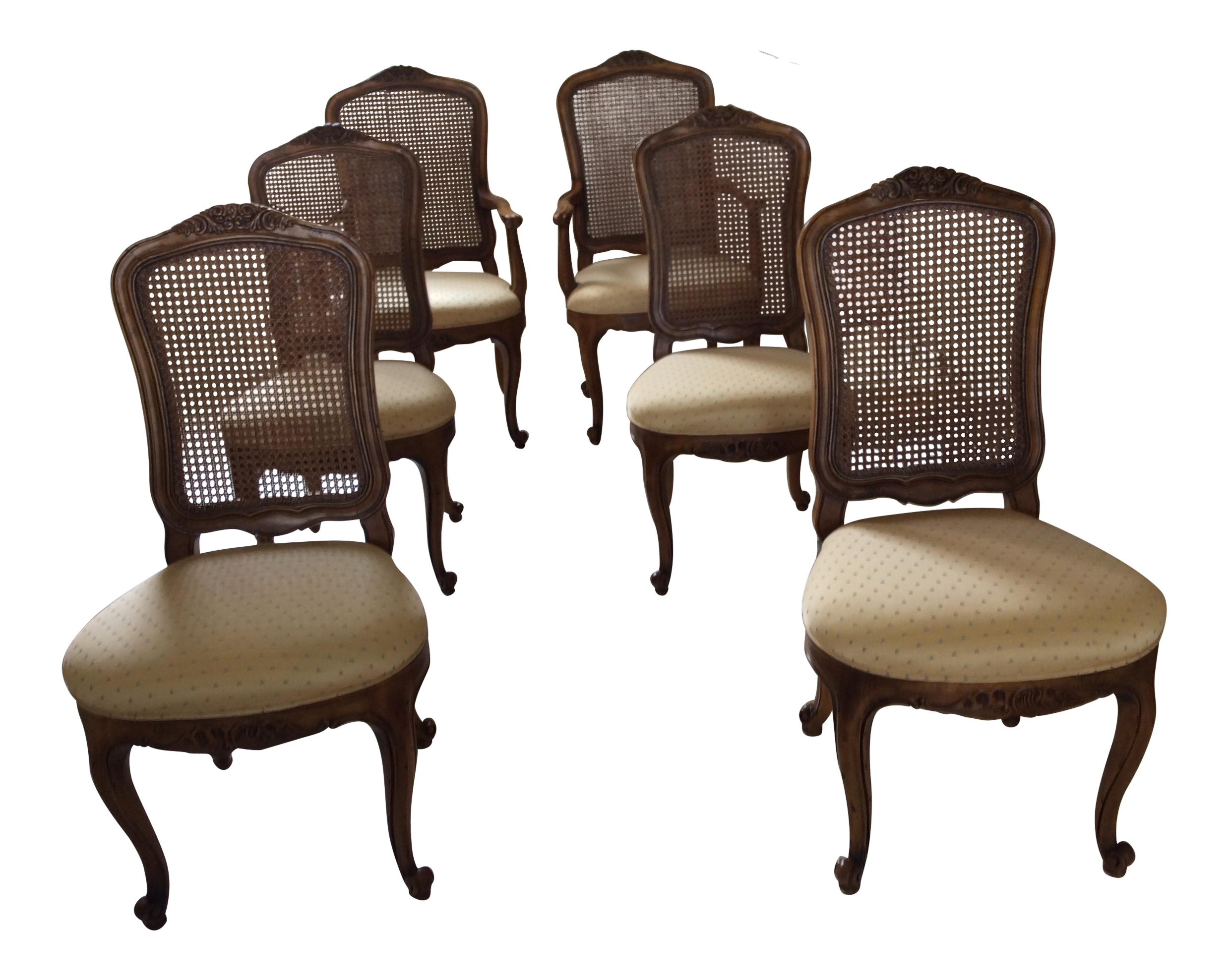 Henredon French Provincial Cane Back Dining Chairs - 6 | Chairish