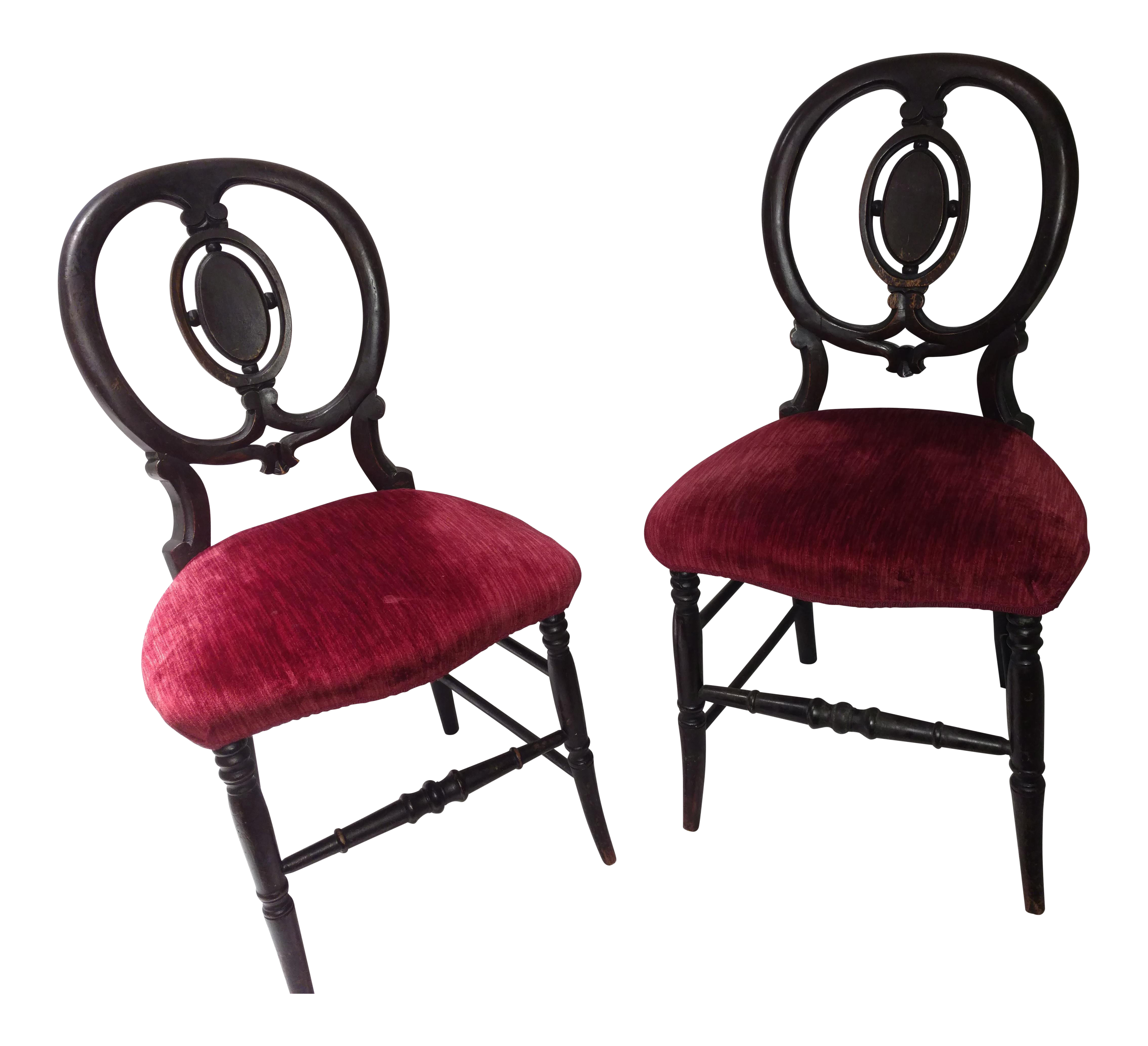 Antique Round Back Side Chairs - a Pair | Chairish