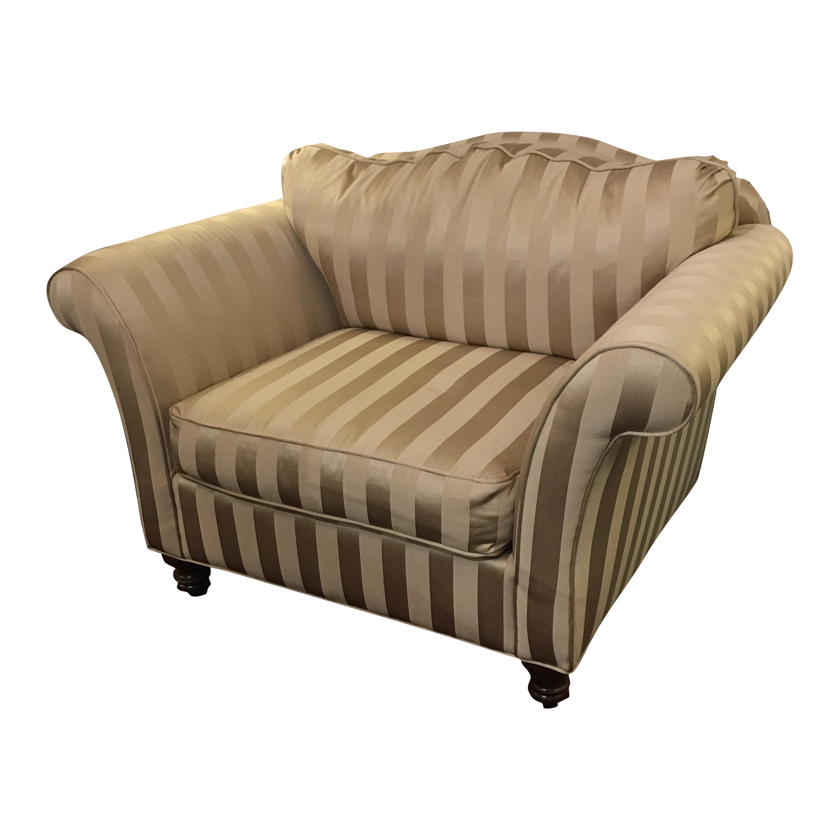 Z Gallerie Upholstered Striped Cream Chair Chairish