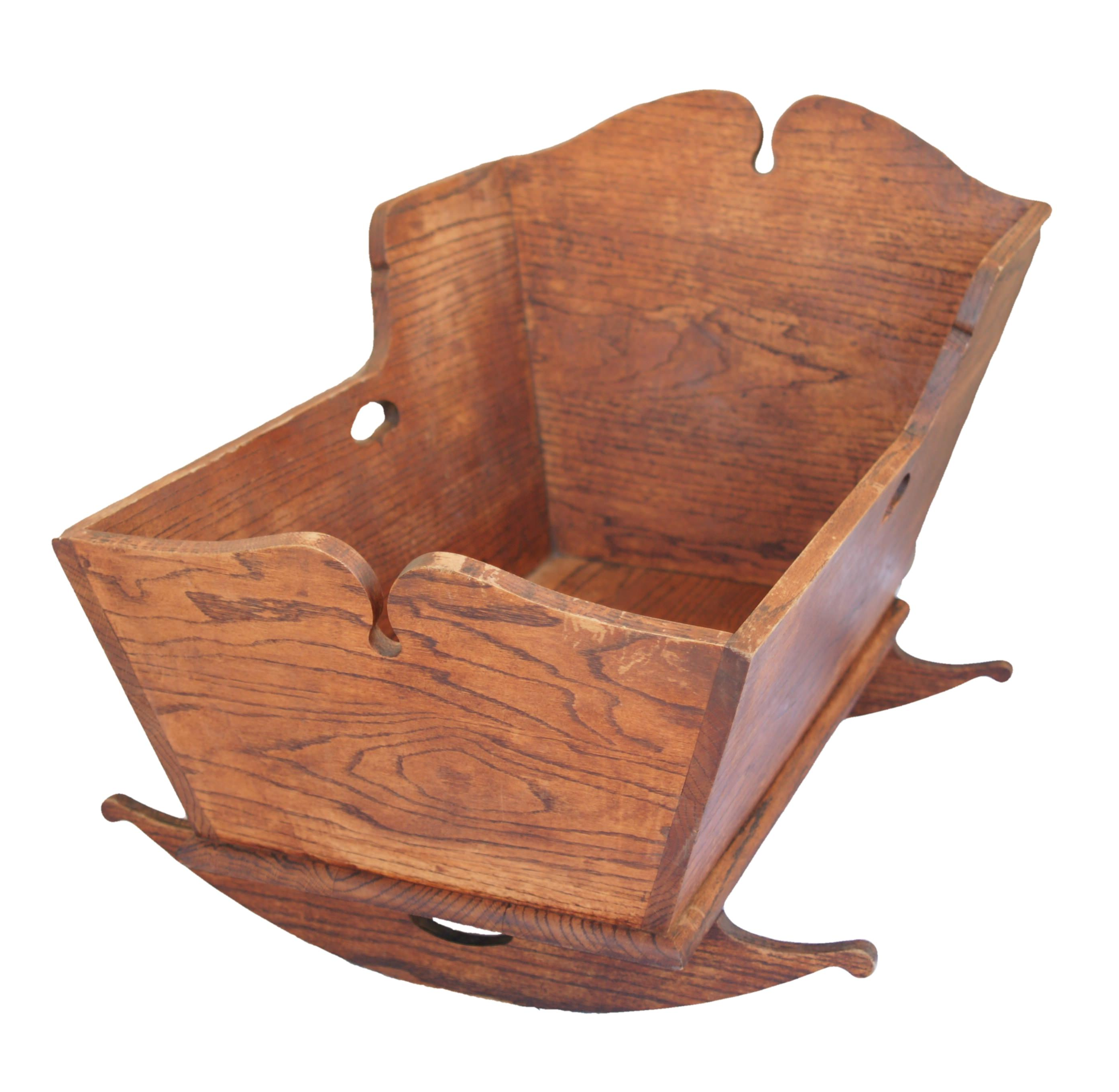 wooden toy cradle