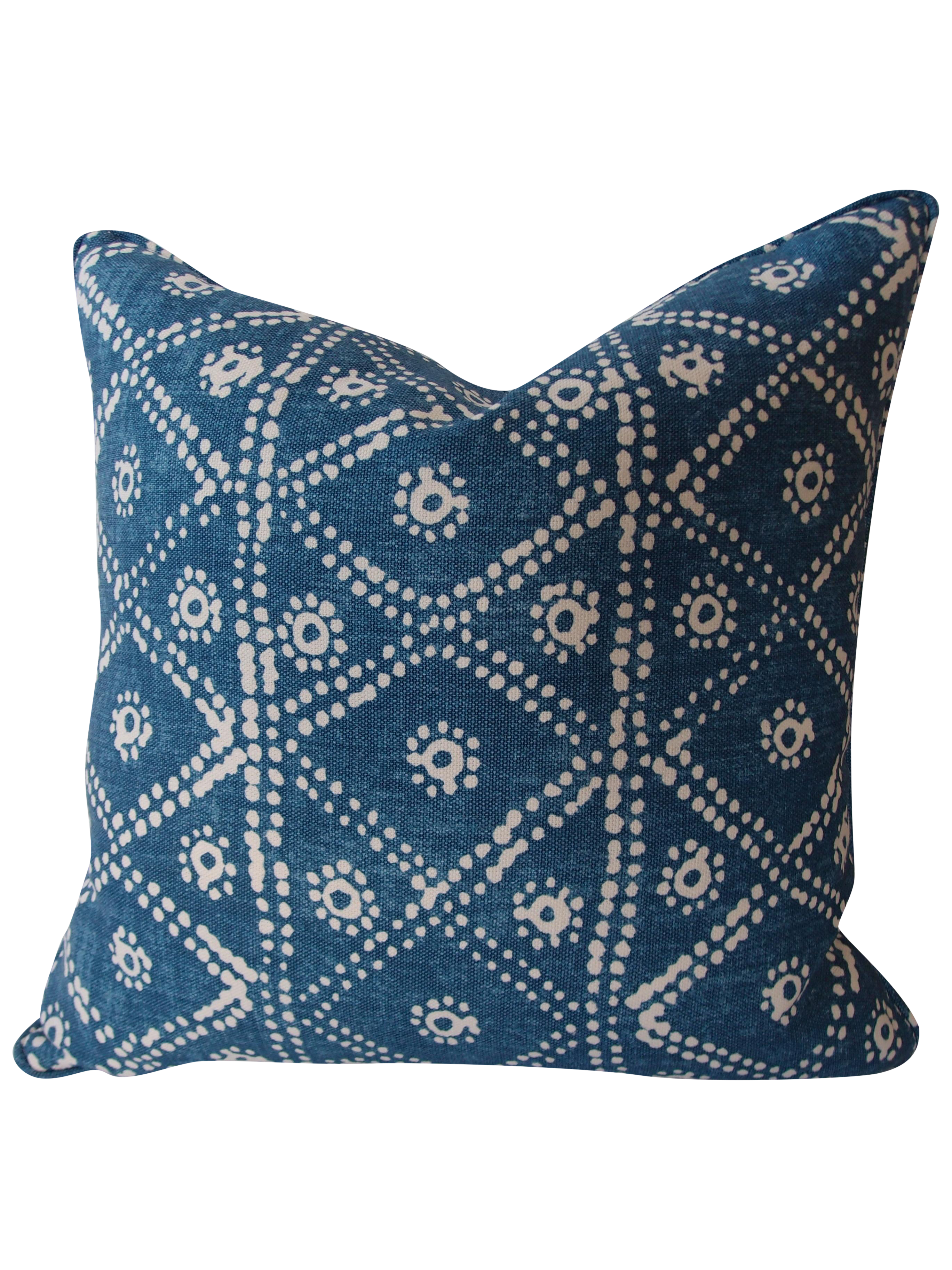 HandBlocked Indigo Pillow Chairish
