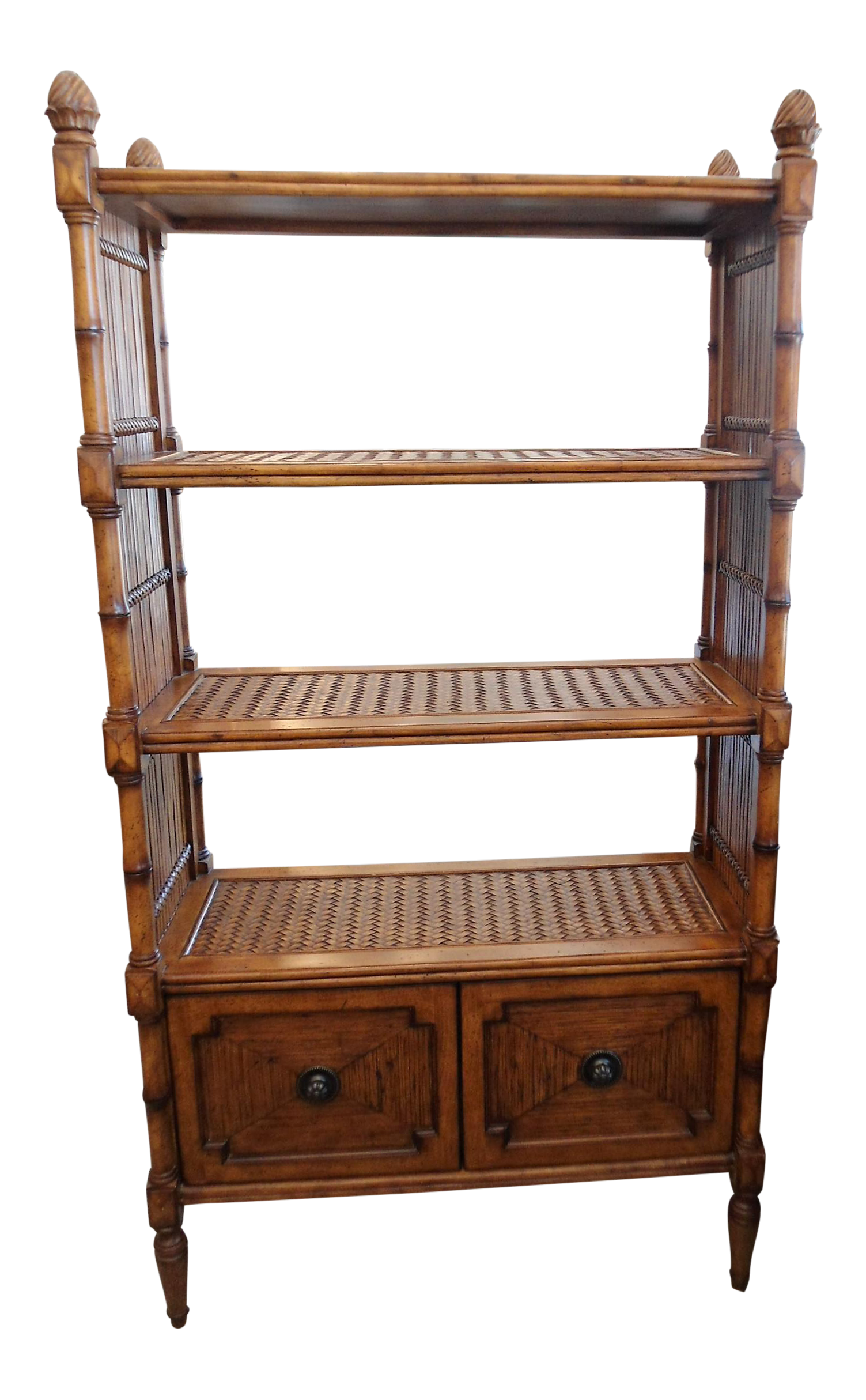 Tommy Bahama Rattan 2 Drawer Bookcase Chairish