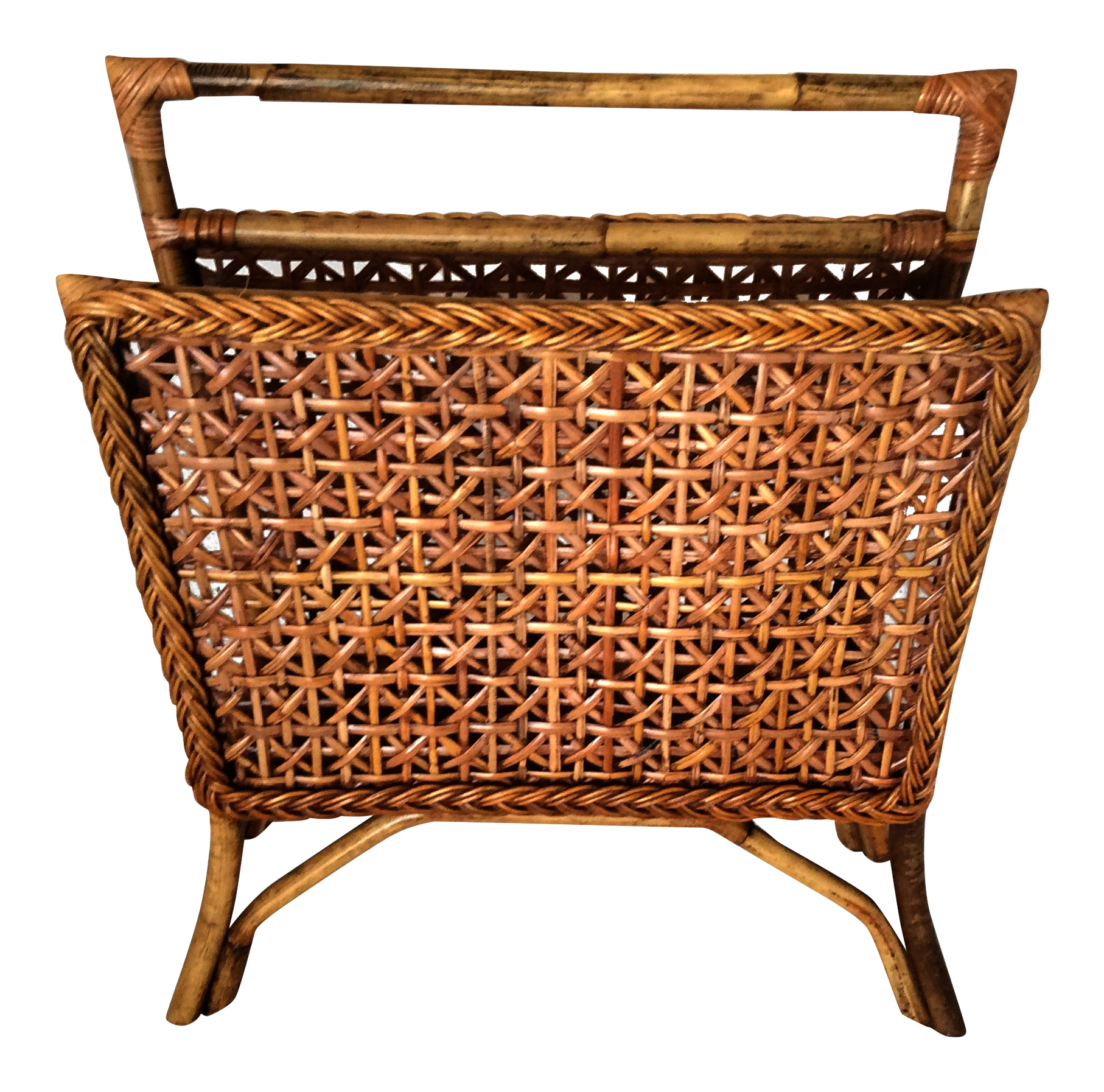 Rattan Magazine Rack | Chairish