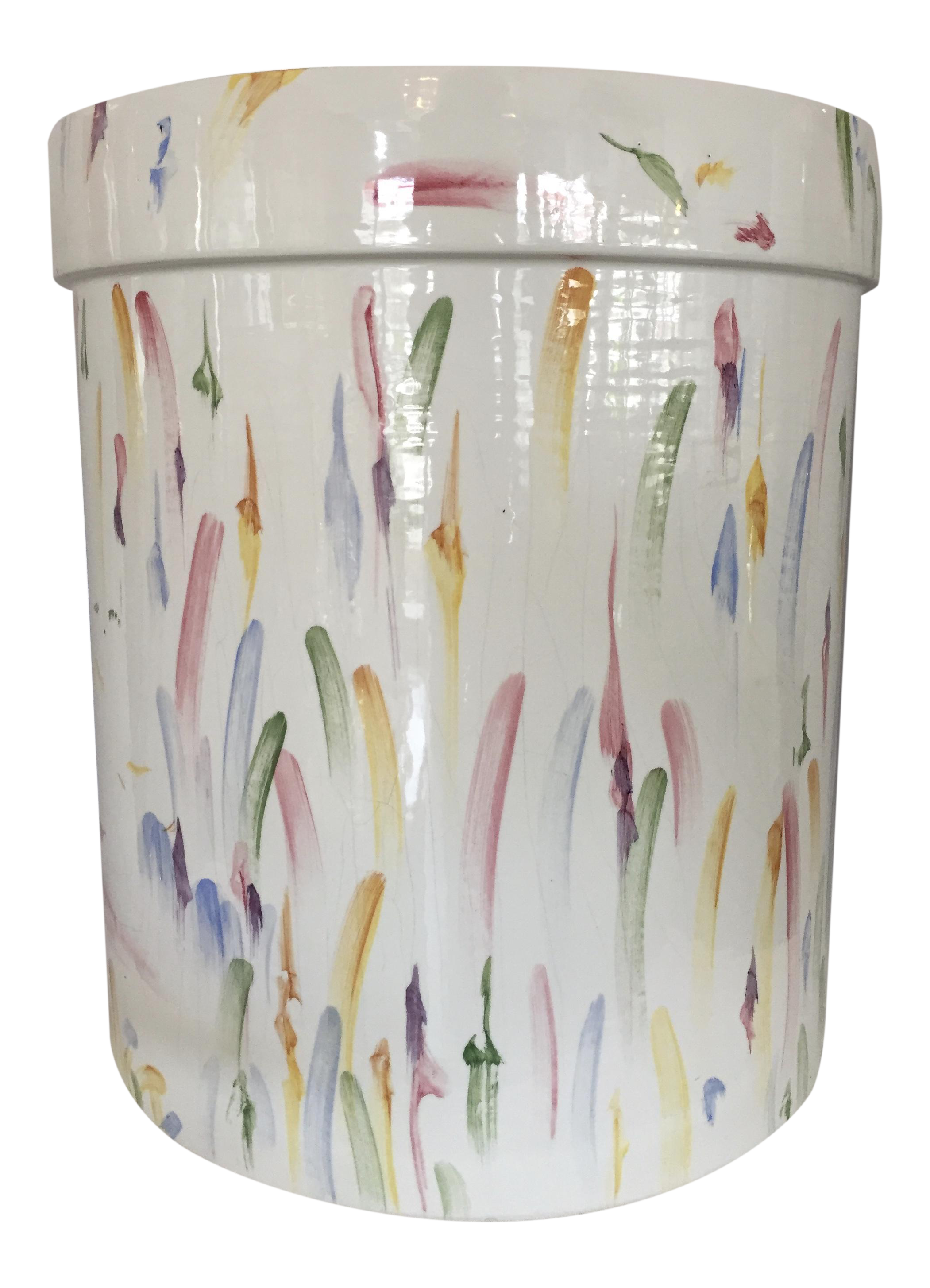 Italian Hand Painted Ceramic Stool Chairish