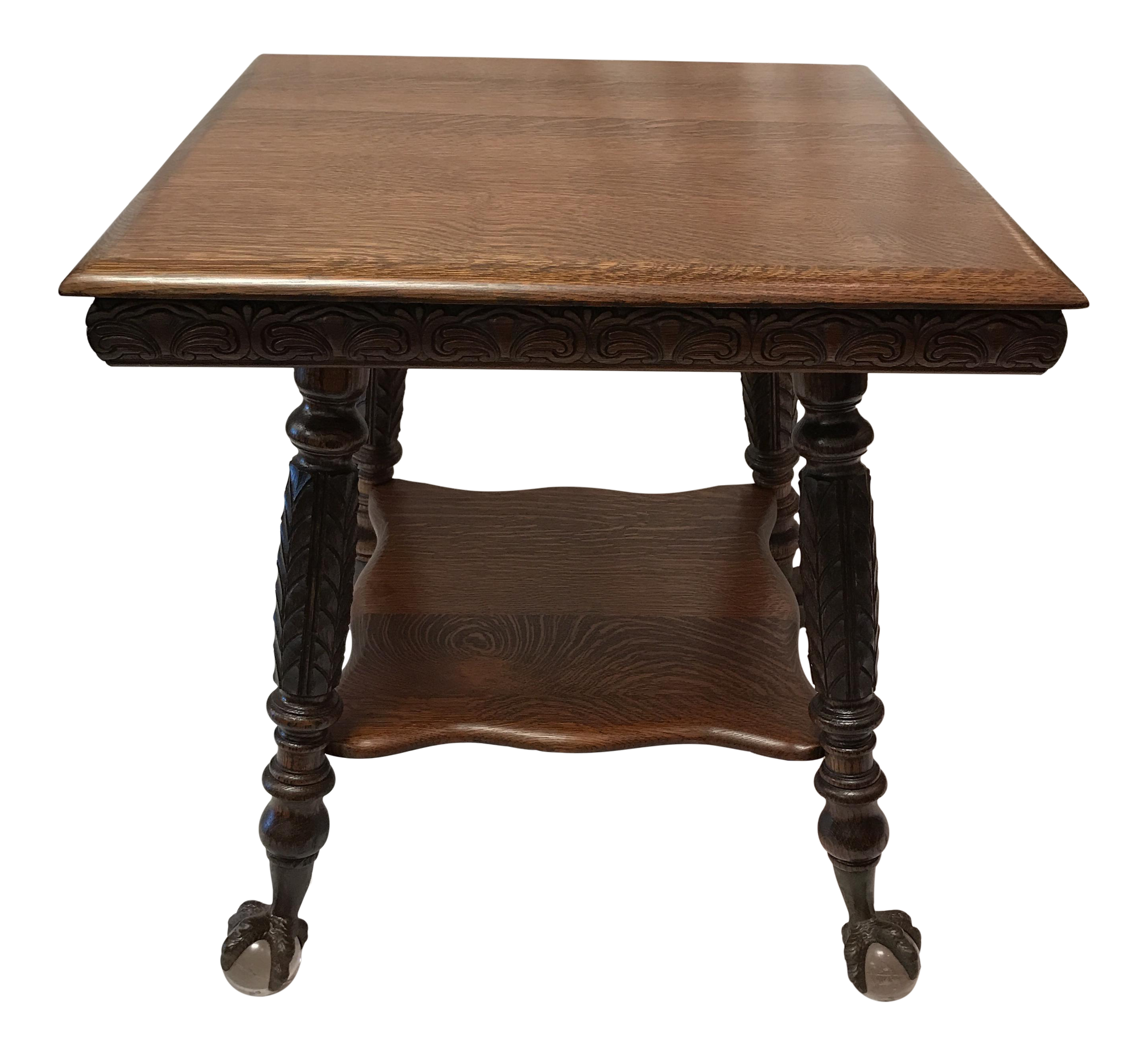 Antique Claw Foot Oak Table | Chairish