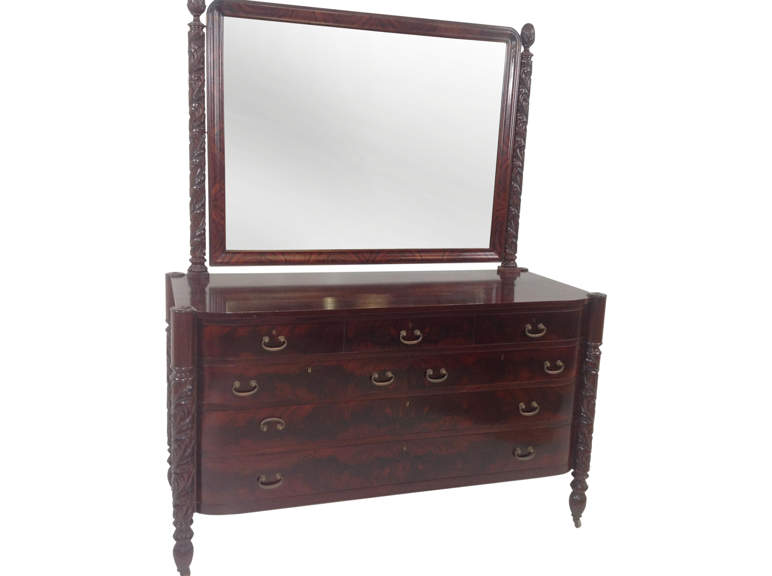 Antique Empire Mahogany Dresser With Mirror Chairish