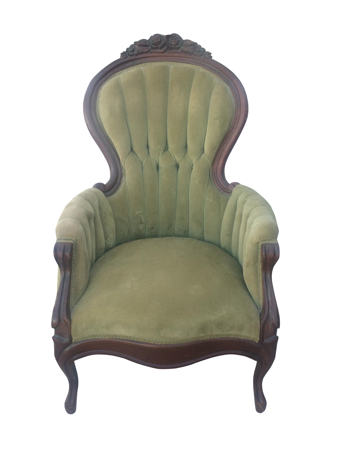 Antique Olive Green Velvet Chair Chairish