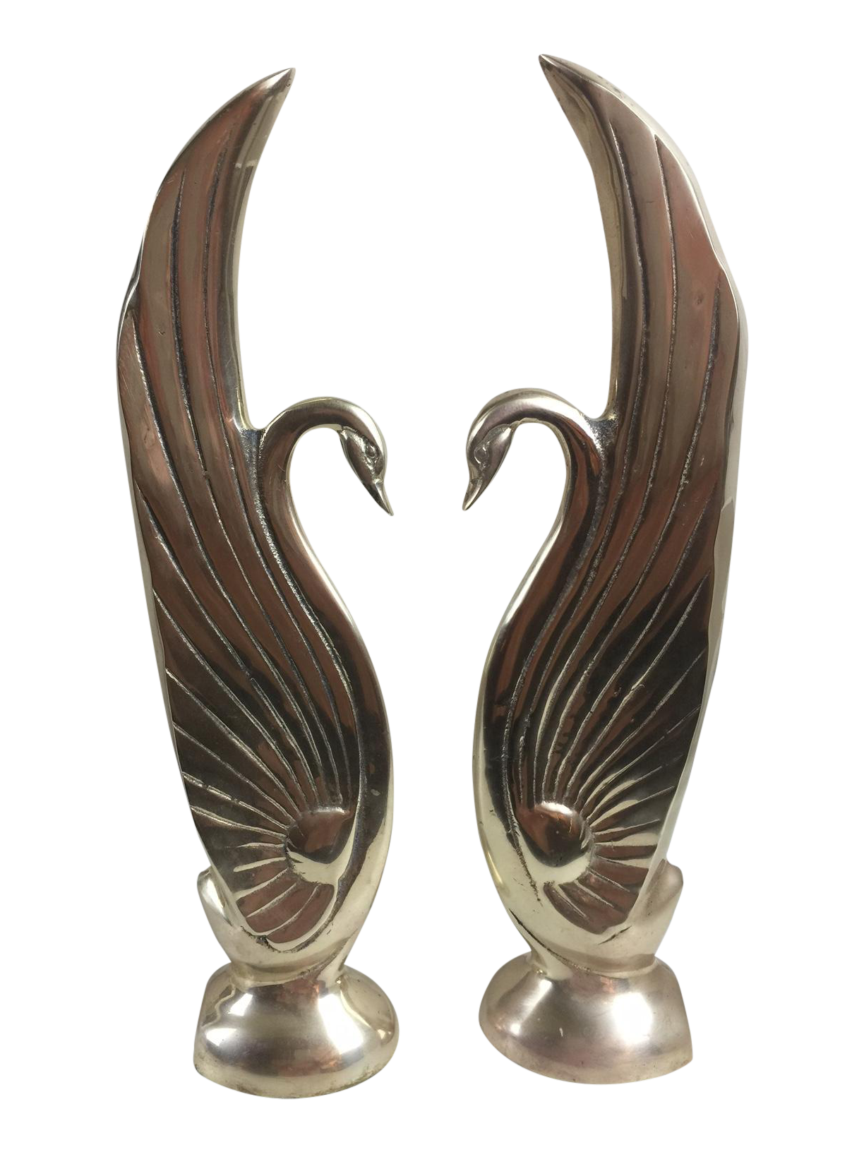 Art Deco Influenced Brass Swan Sculptures A Pair Chairish