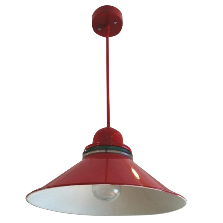 Red Industrial Pendant Lamp Chairish
