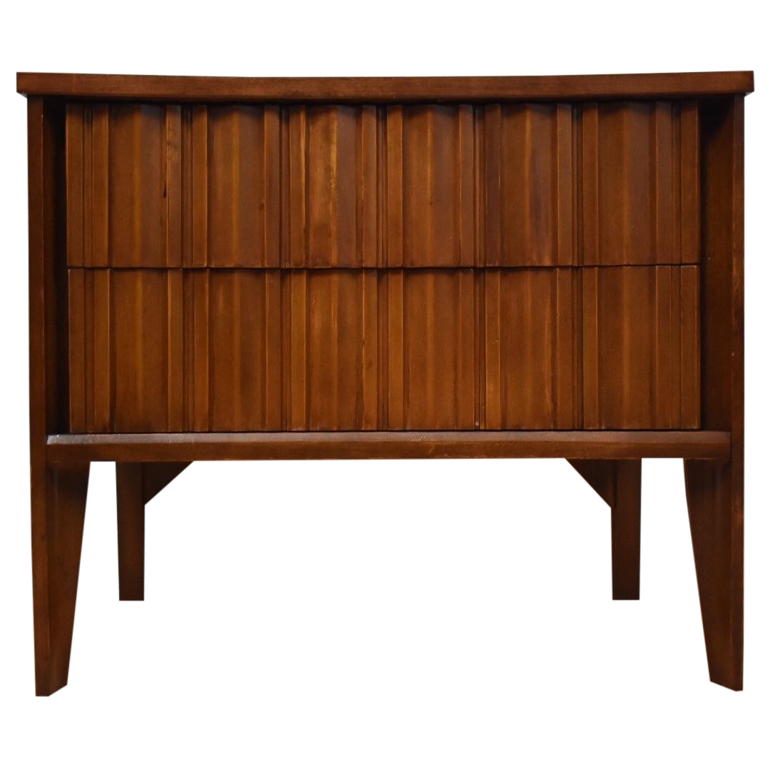MidCentury Walnut Curved Nightstand Chairish