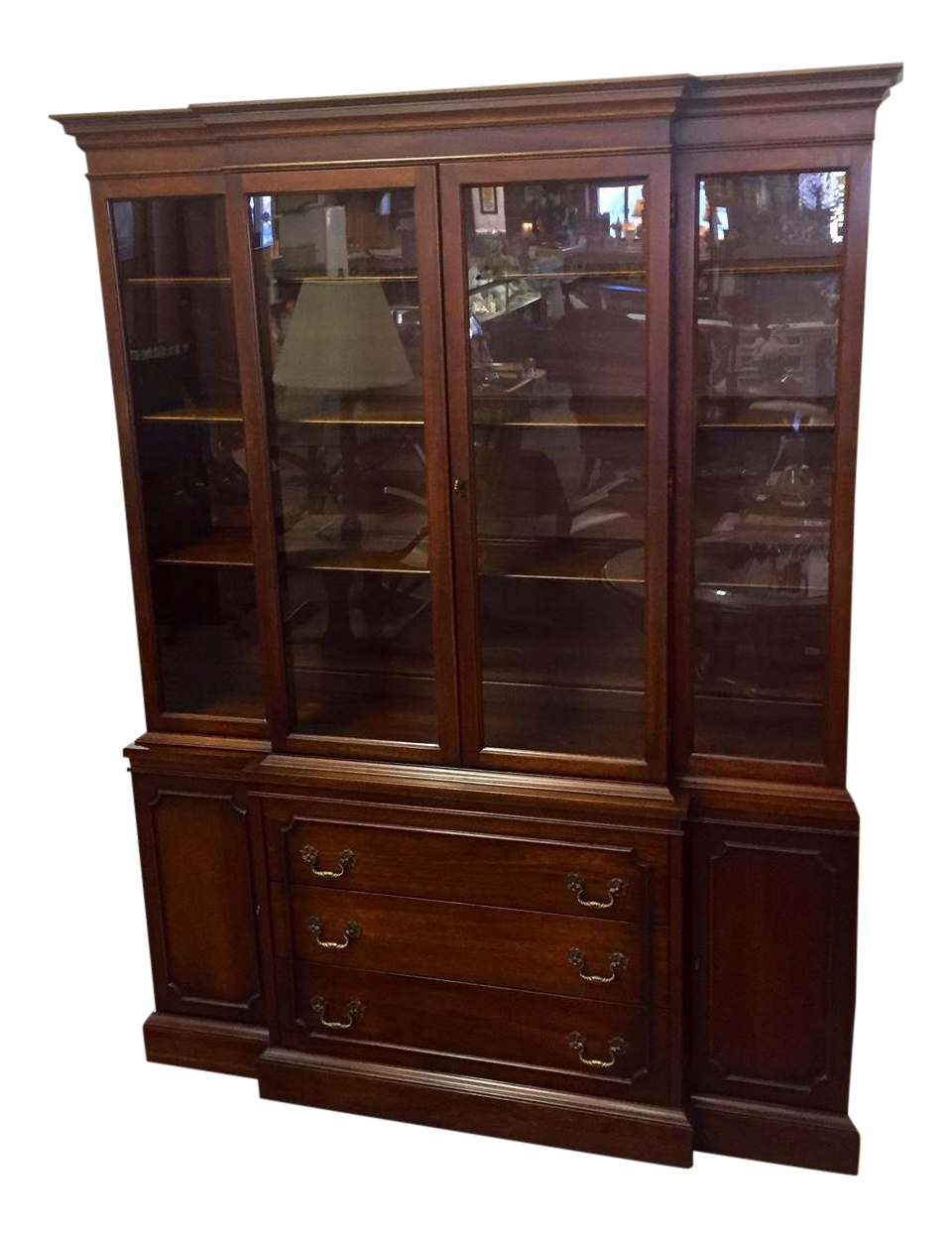 Vintage Galleries Mahogany Breakfront China Chairish