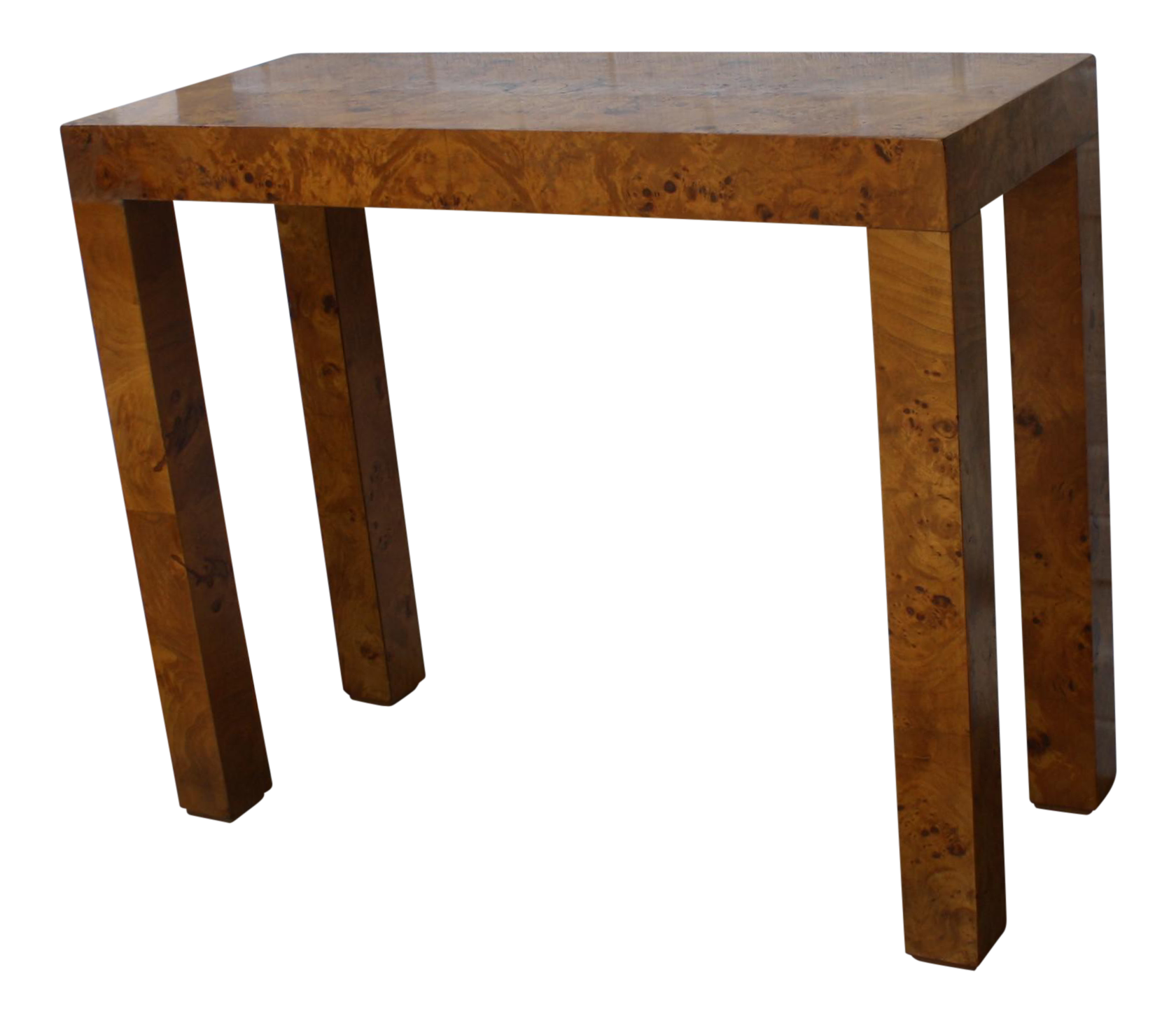 Vintage Parsons Burl Wood Console Table | Chairish