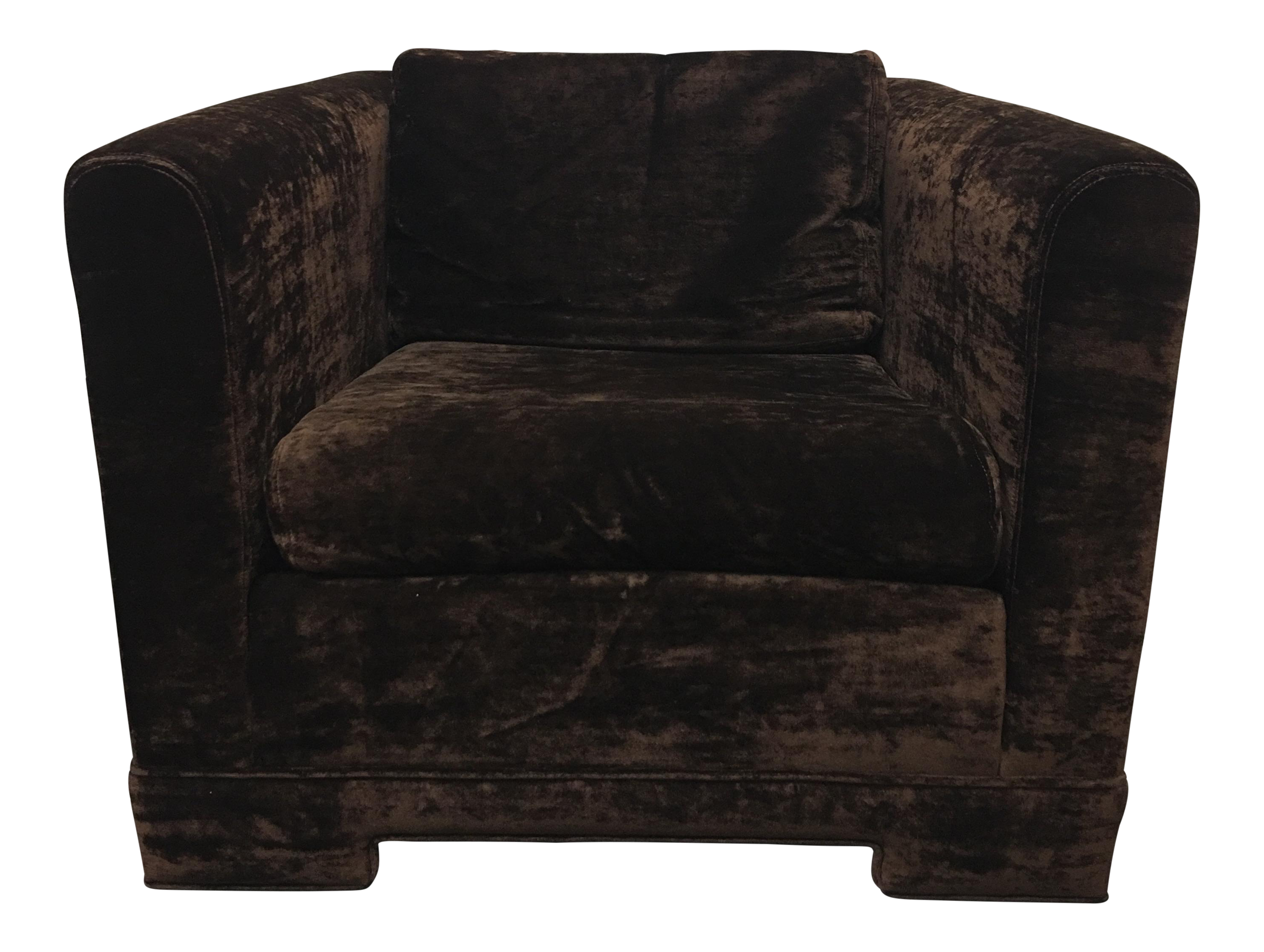 Vintage Chocolate Brown Velvet Club Chair Chairish