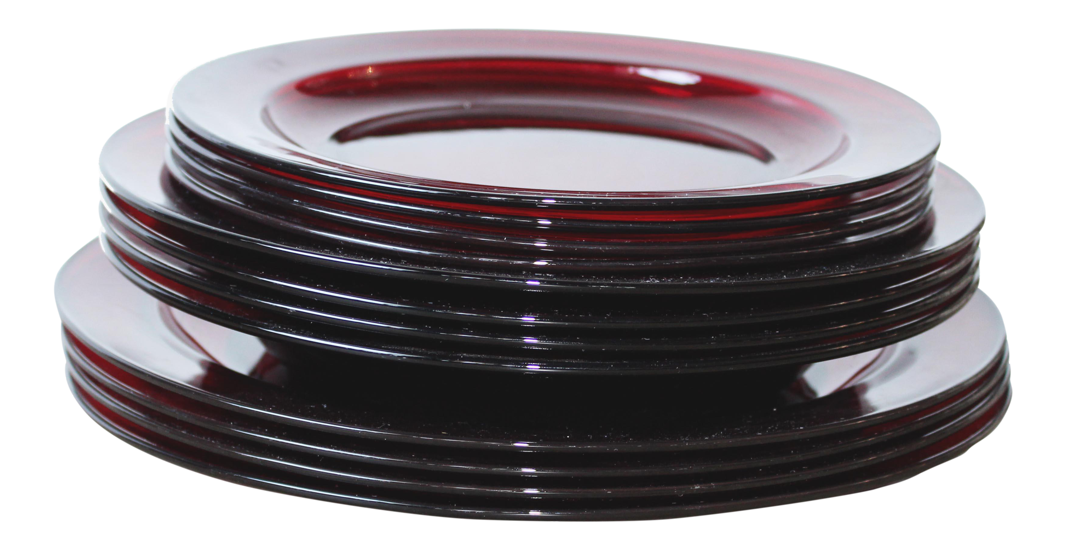 Arcoroc French Ruby Red Dishes Set of 12 Chairish