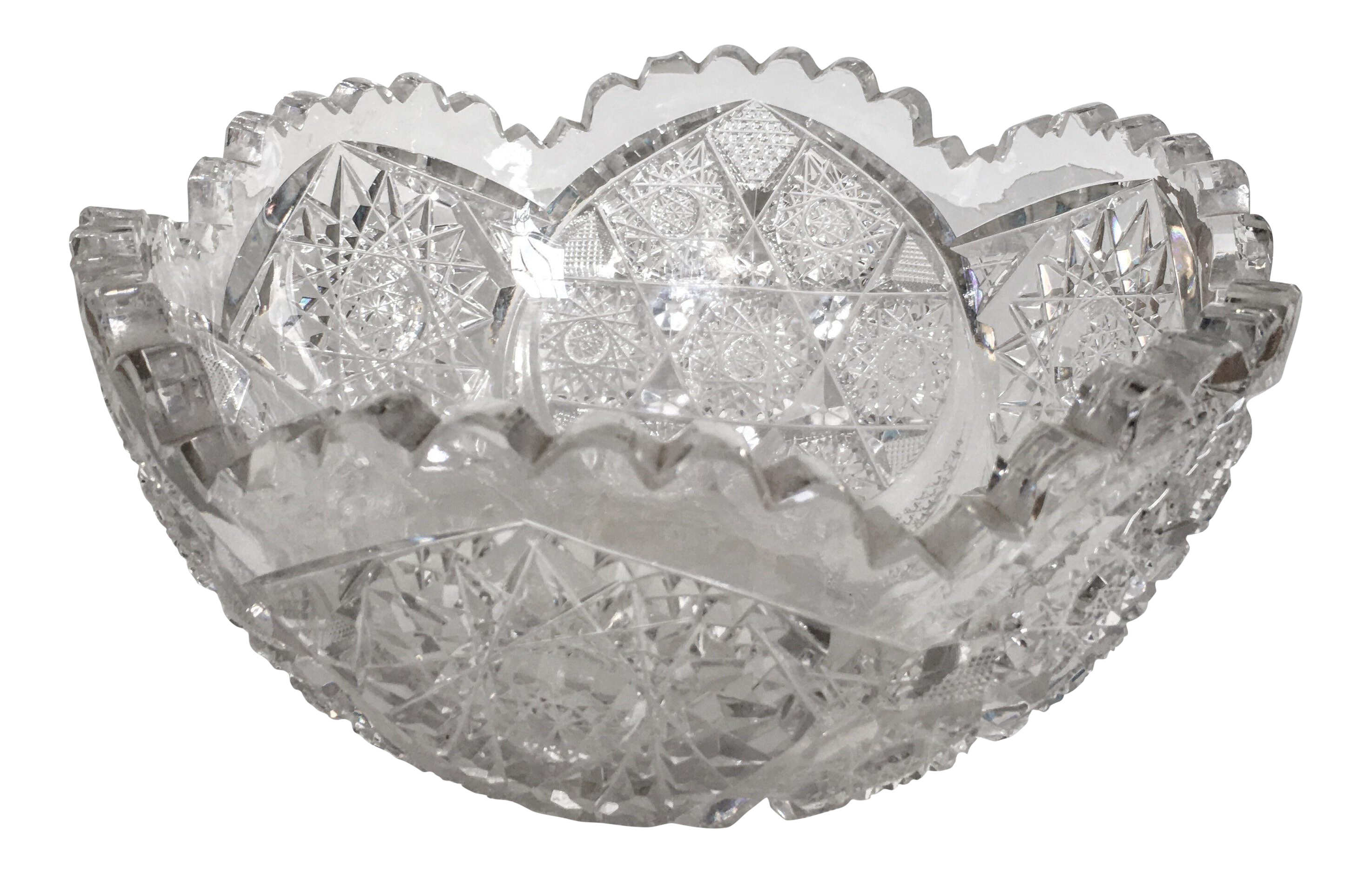 Antique Saw Tooth Cut Crystal Bowl Chairish