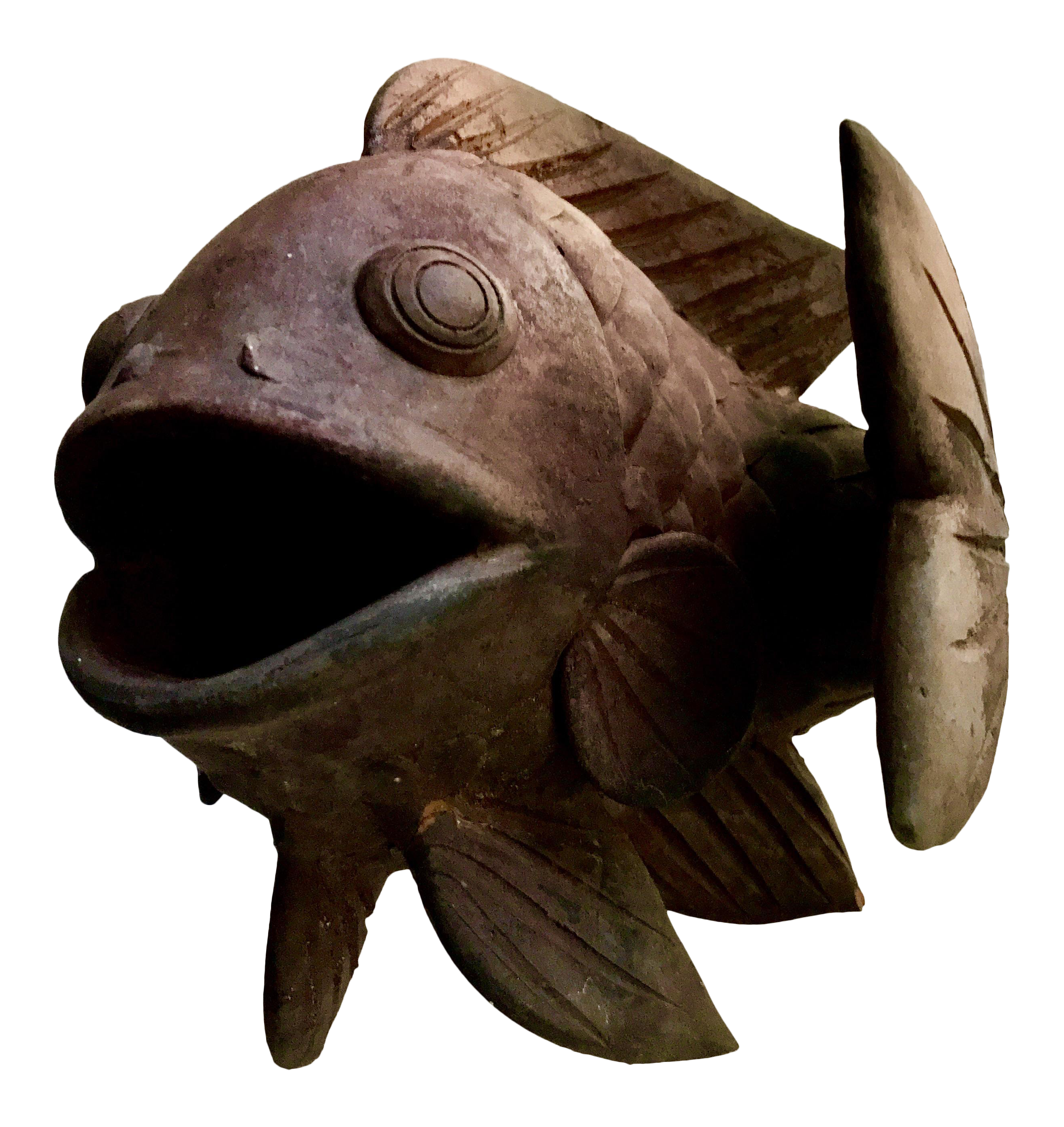 Antique Terracotta Fish Planter | Chairish