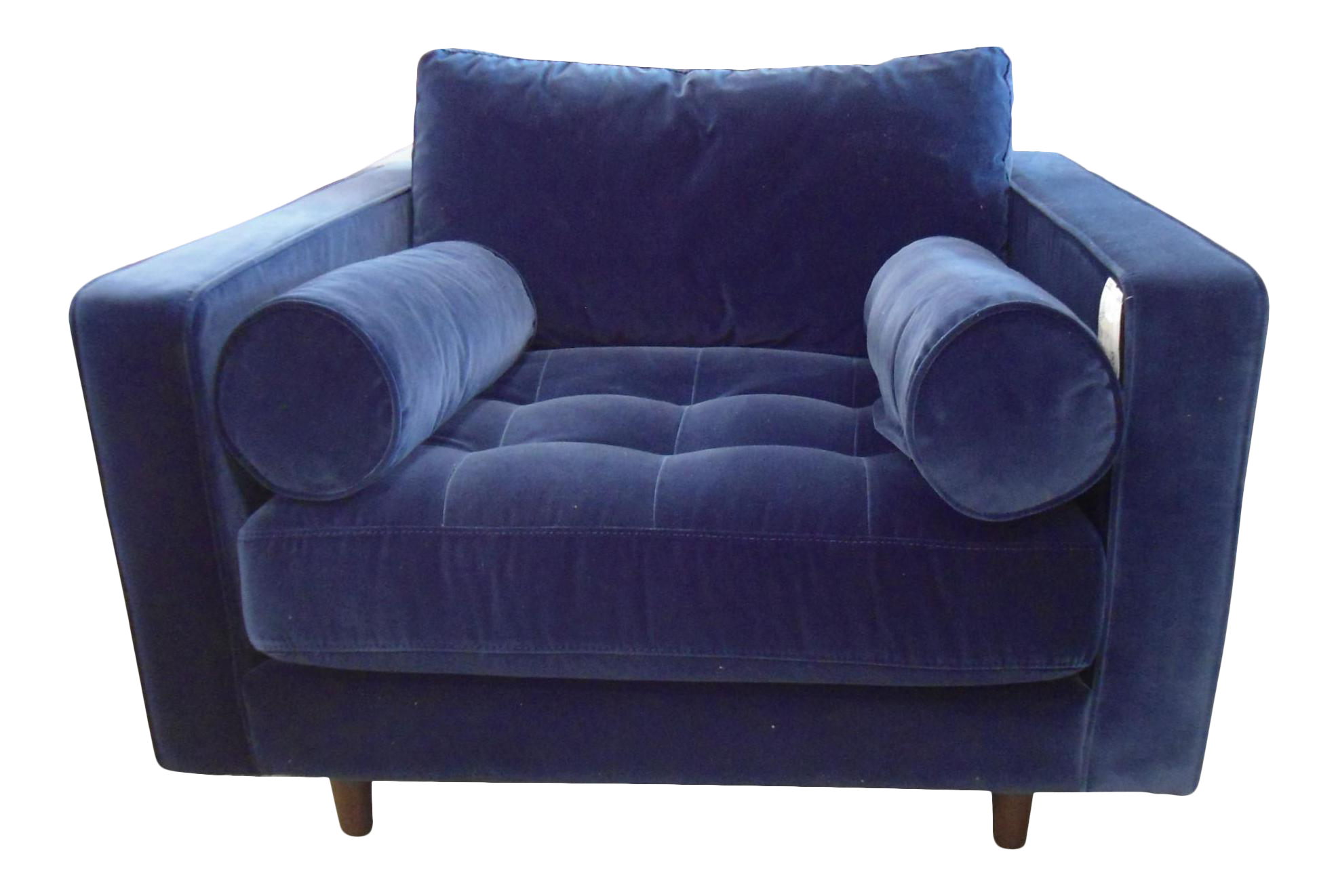 Navy Blue Velvet Armchair Chairish