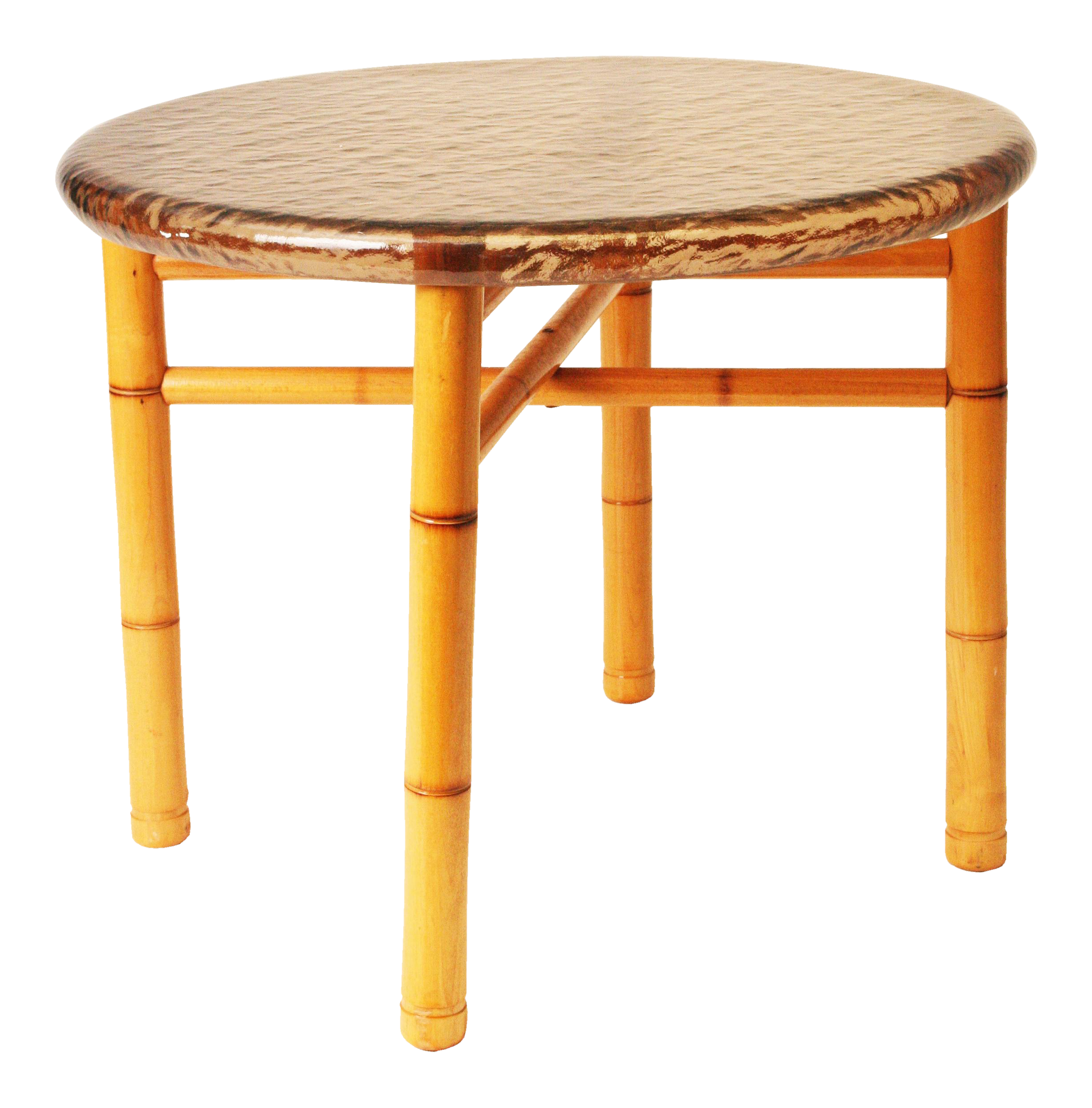 Vintage Folding Bamboo Side Table With Smoked Plastic Top Chairish