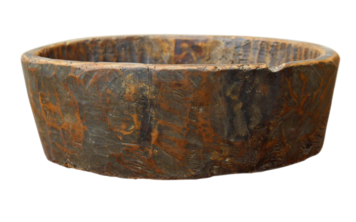 Rustic Raw Round Wood Wash Basin Chairish