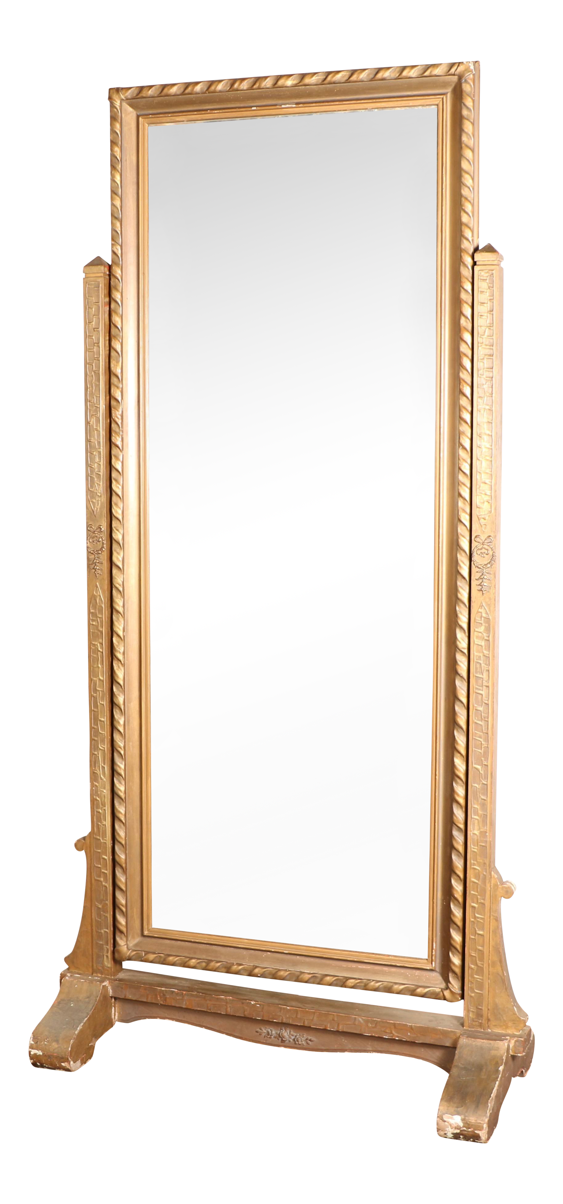 French Wooden Cheval Mirror Chairish