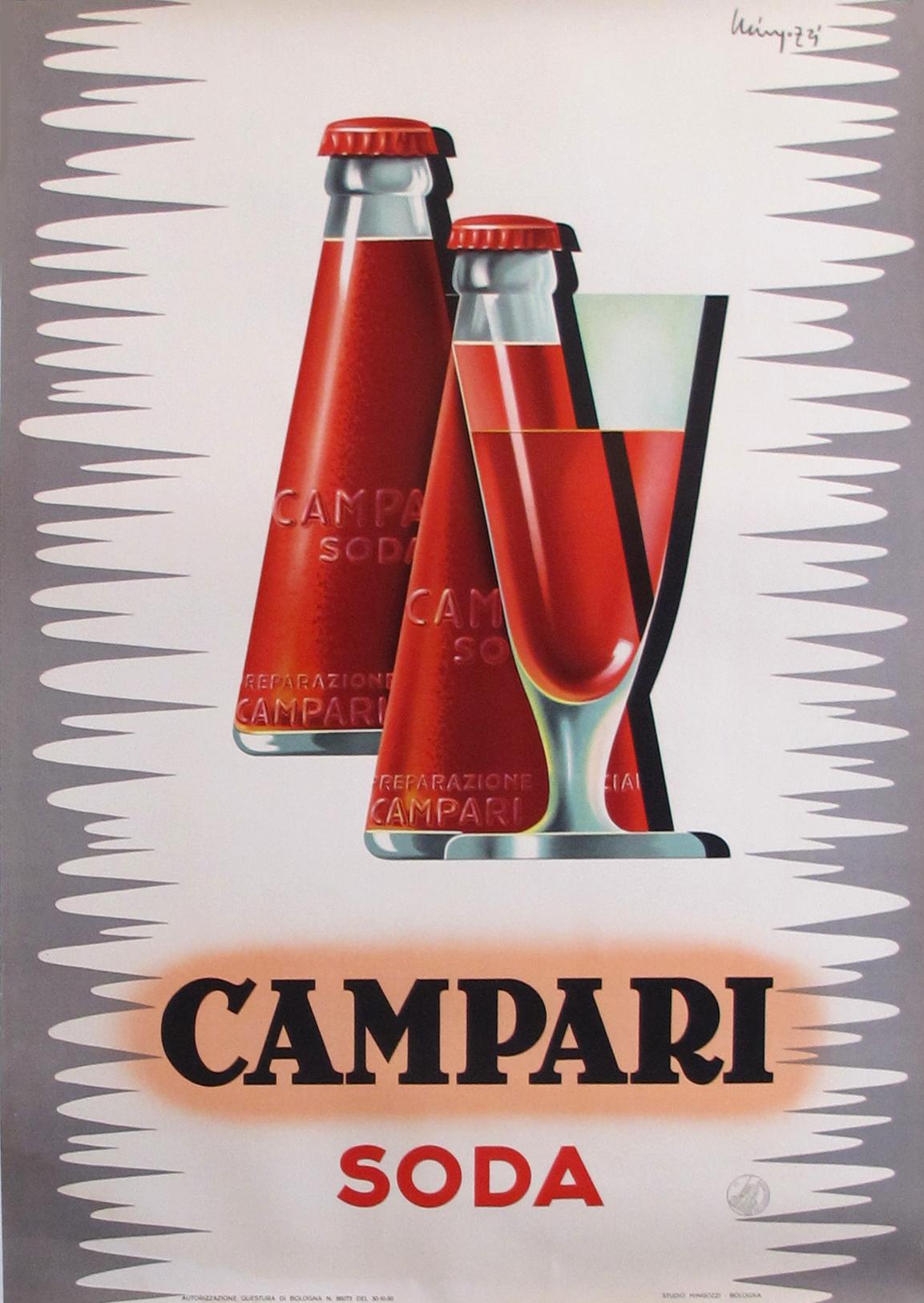 1950s Art Deco Italian Campari Soda Poster | Chairish