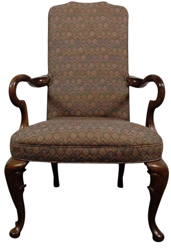 FederalStyle Mahogany Upholstered Armchair Chairish