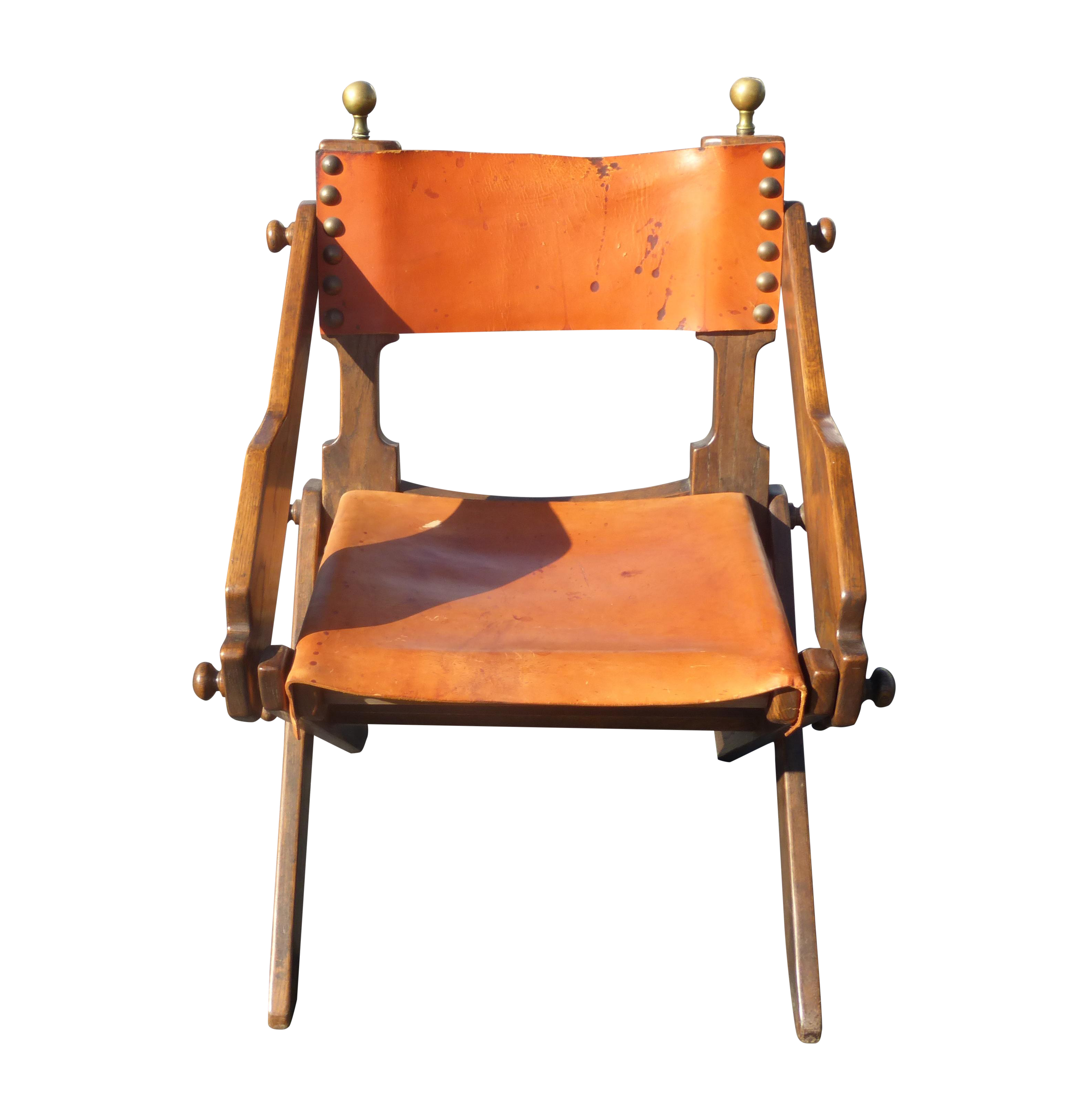 Vintage Orange Leather Director's Style Chair Chairish