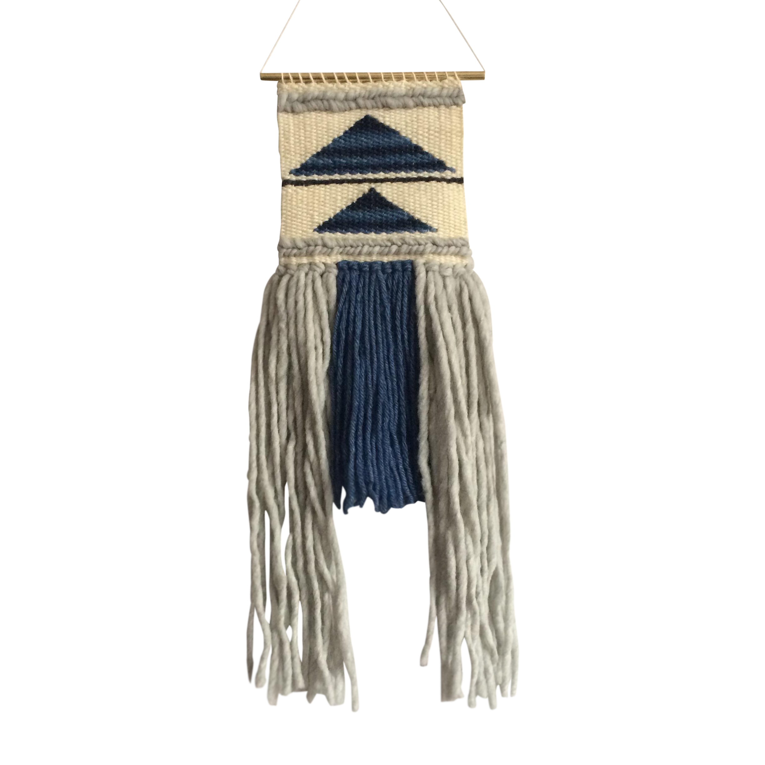 Mini Woven Wall Hanging Blue Geometric Triangle Chairish