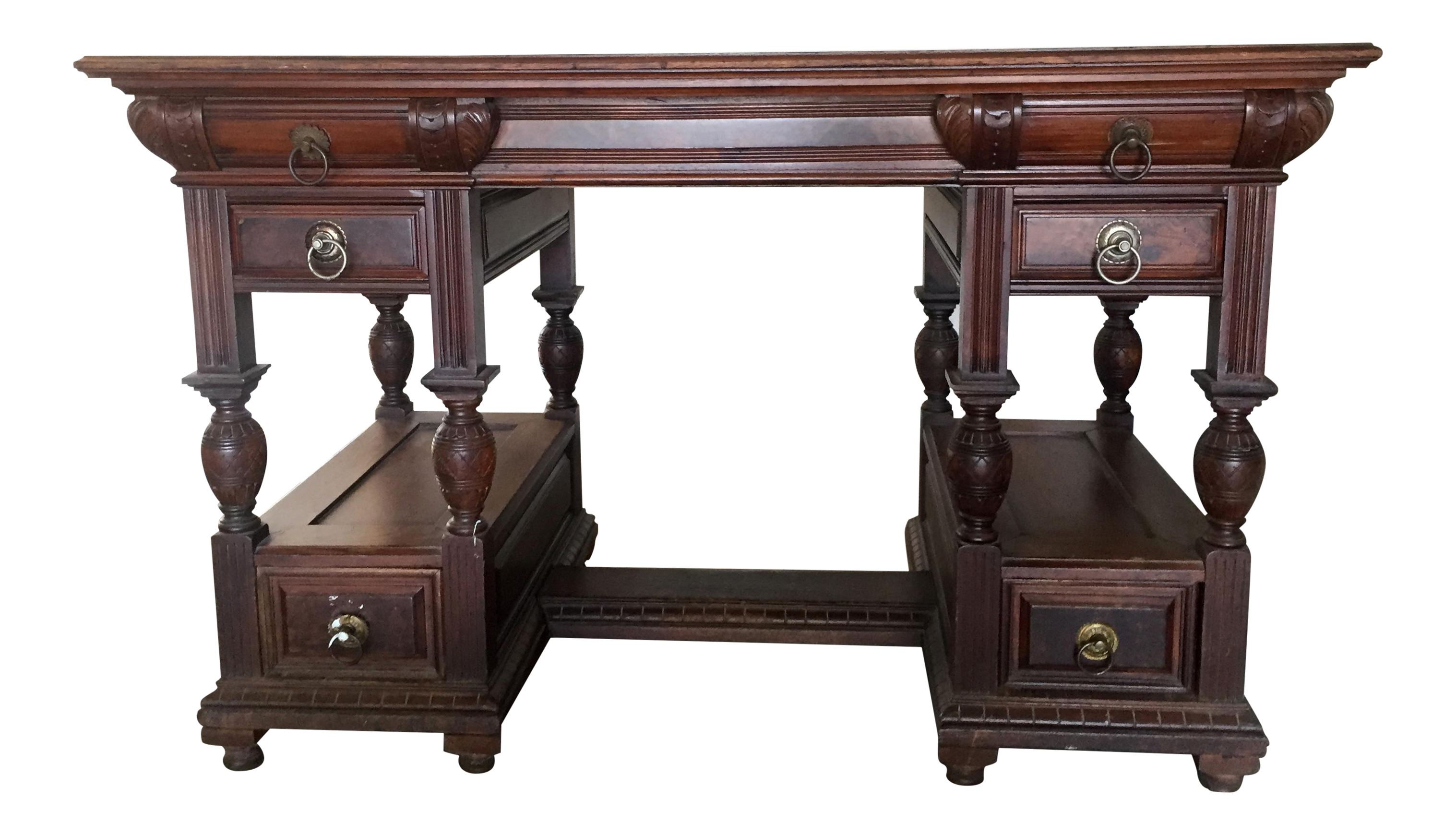 Antique Double Sided Walnut Desk 1872 Chairish