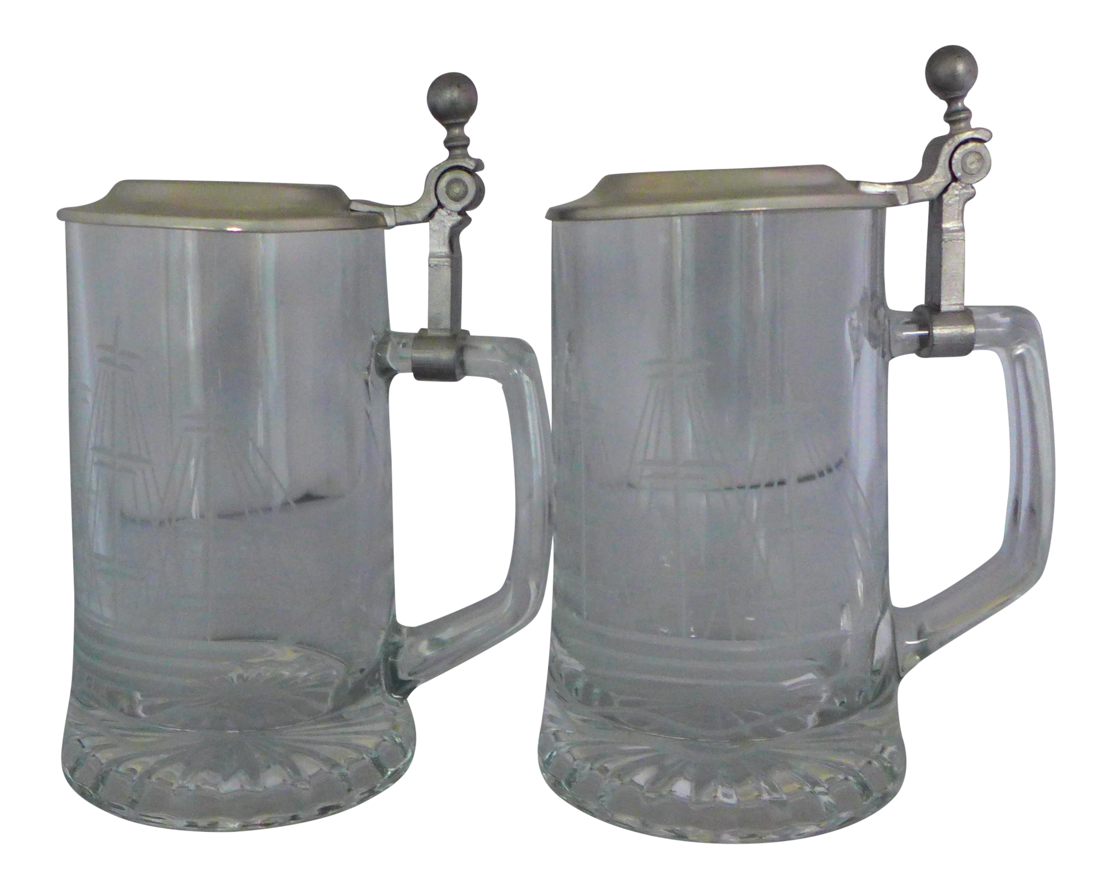 vintage-west-german-glass-pewter-beer-mugs-set-of-2-chairish
