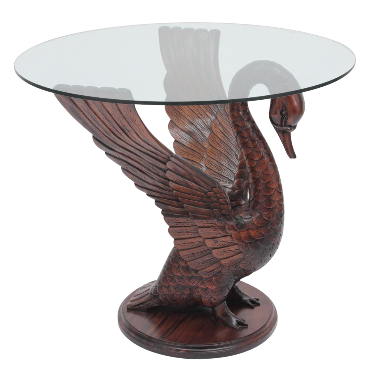 Mahogany Wood Swan Table Chairish