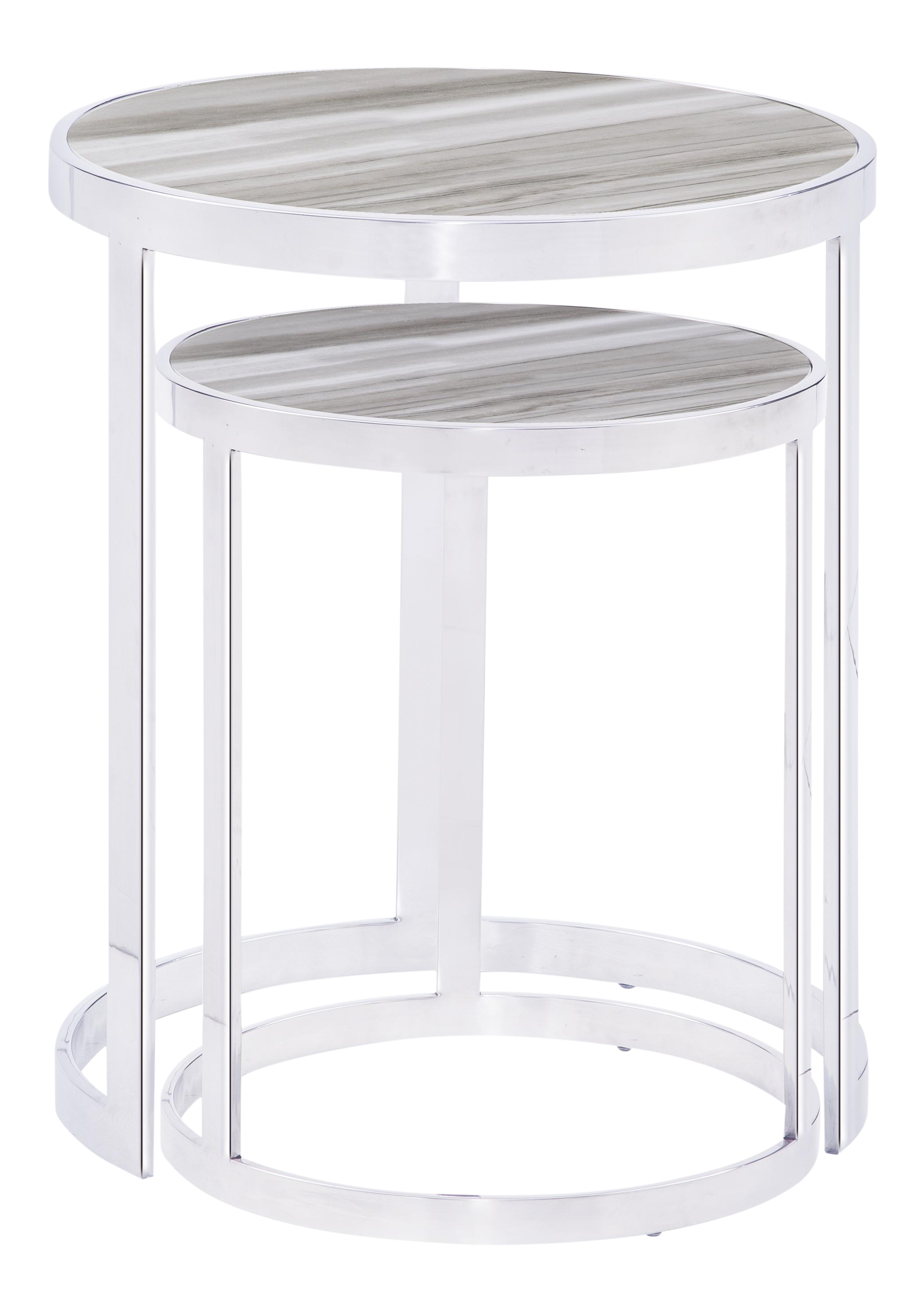 Blink Home White Nesting Tables A Pair Chairish