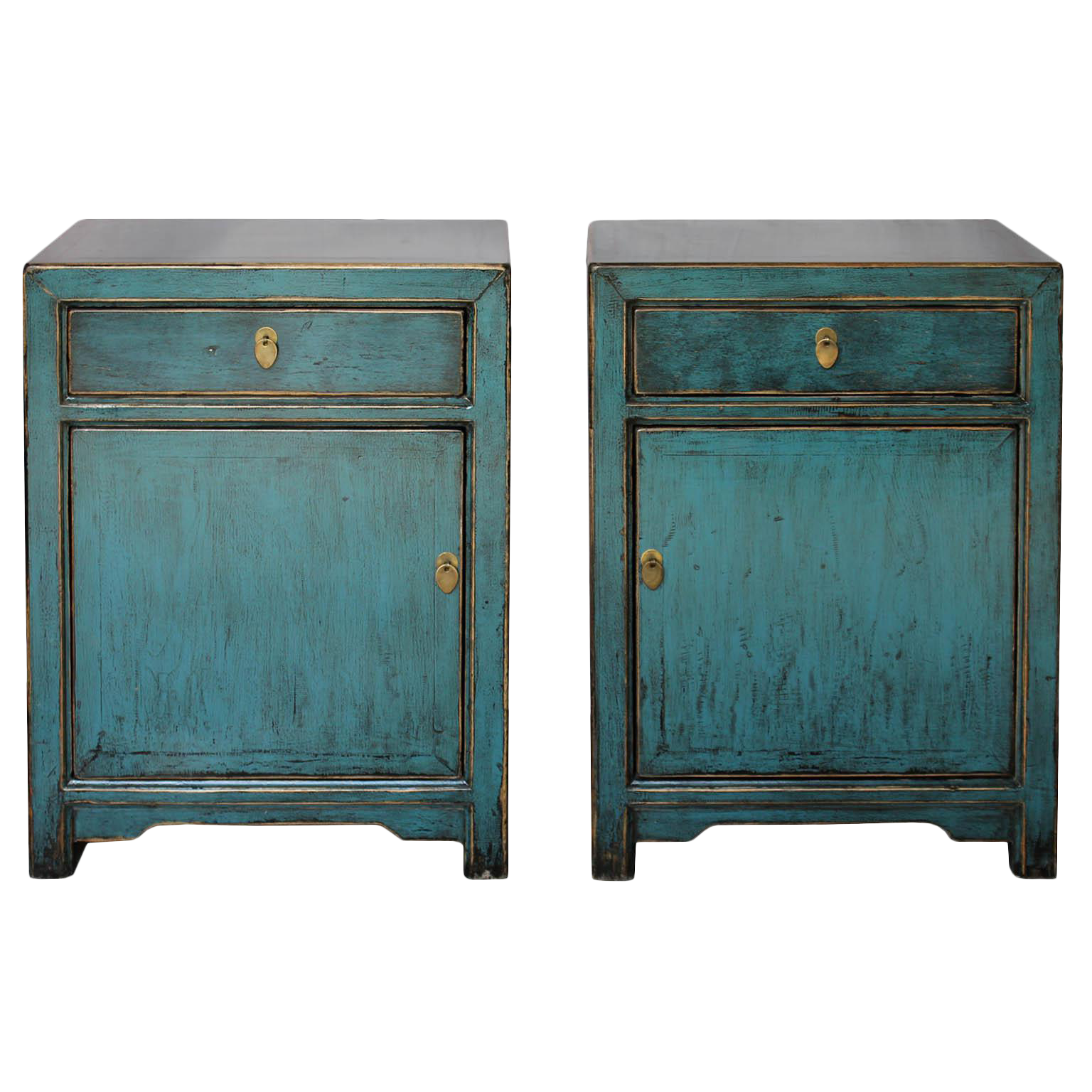 Blue Lacquer Nightstands A Pair Chairish
