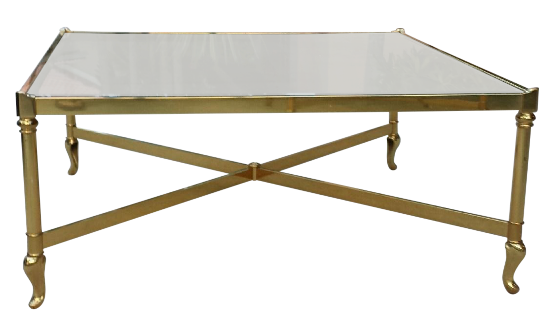 Drexel Heritage Brass & Glass Coffee Table Chairish