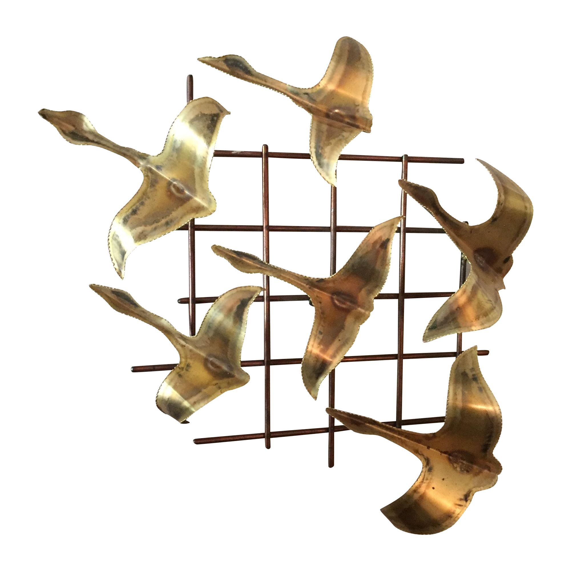 MidCentury Brass Bird Wall Art Chairish