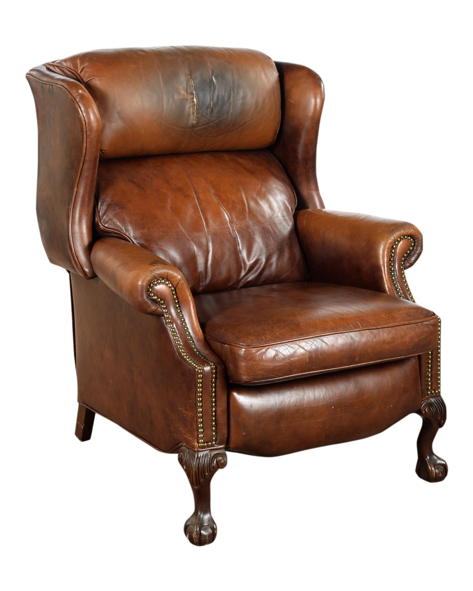 Vintage Reclining Brown Leather Chair Chairish