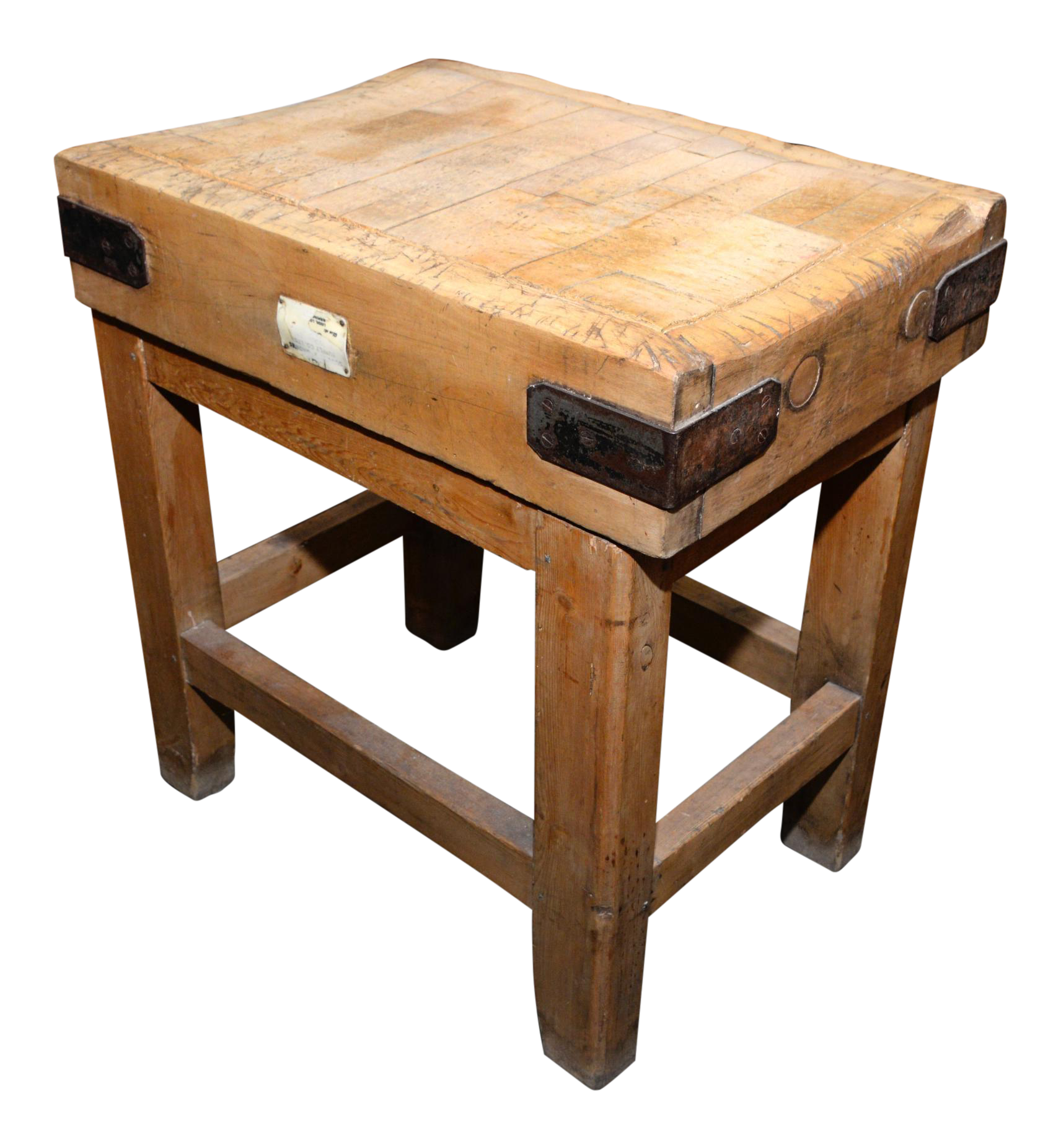 Antique English Butcher Block on Stand Chairish
