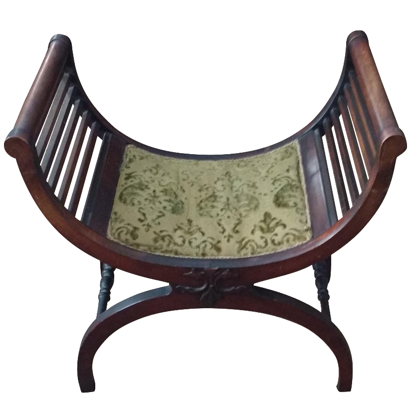 Antique XFrame Curved Stool Chairish