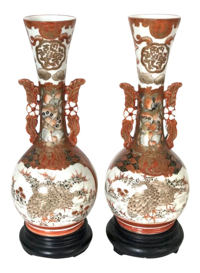 19th C. Antique Japanese Kutani Vases A Pair Chairish